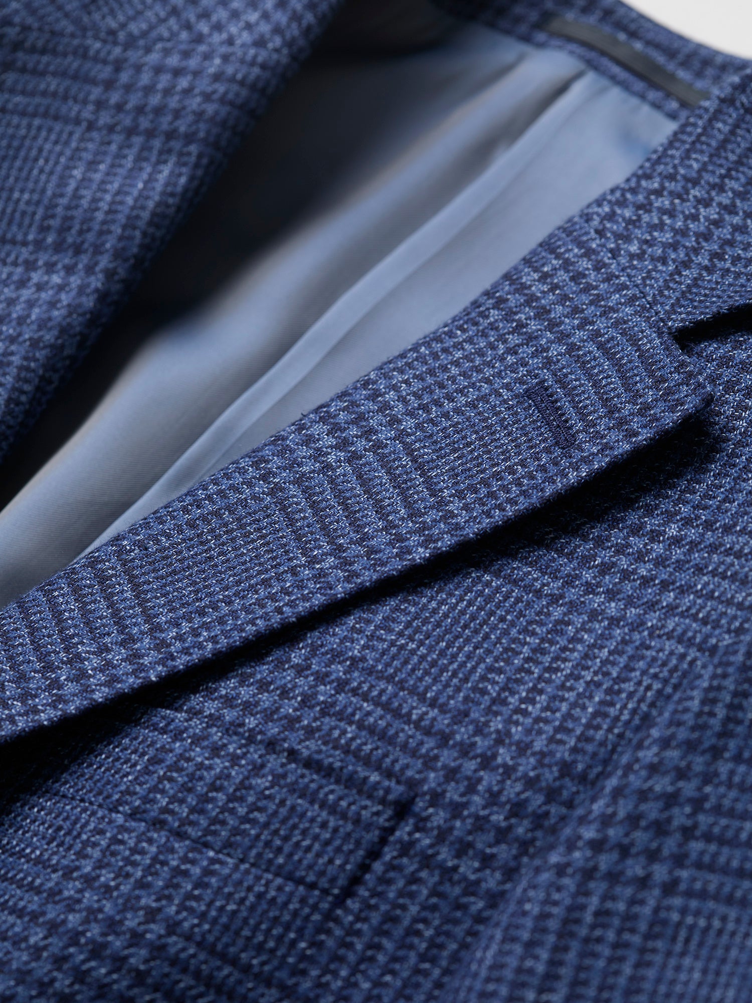 Gunton Wool/Linen Jacket Navy Glencheck