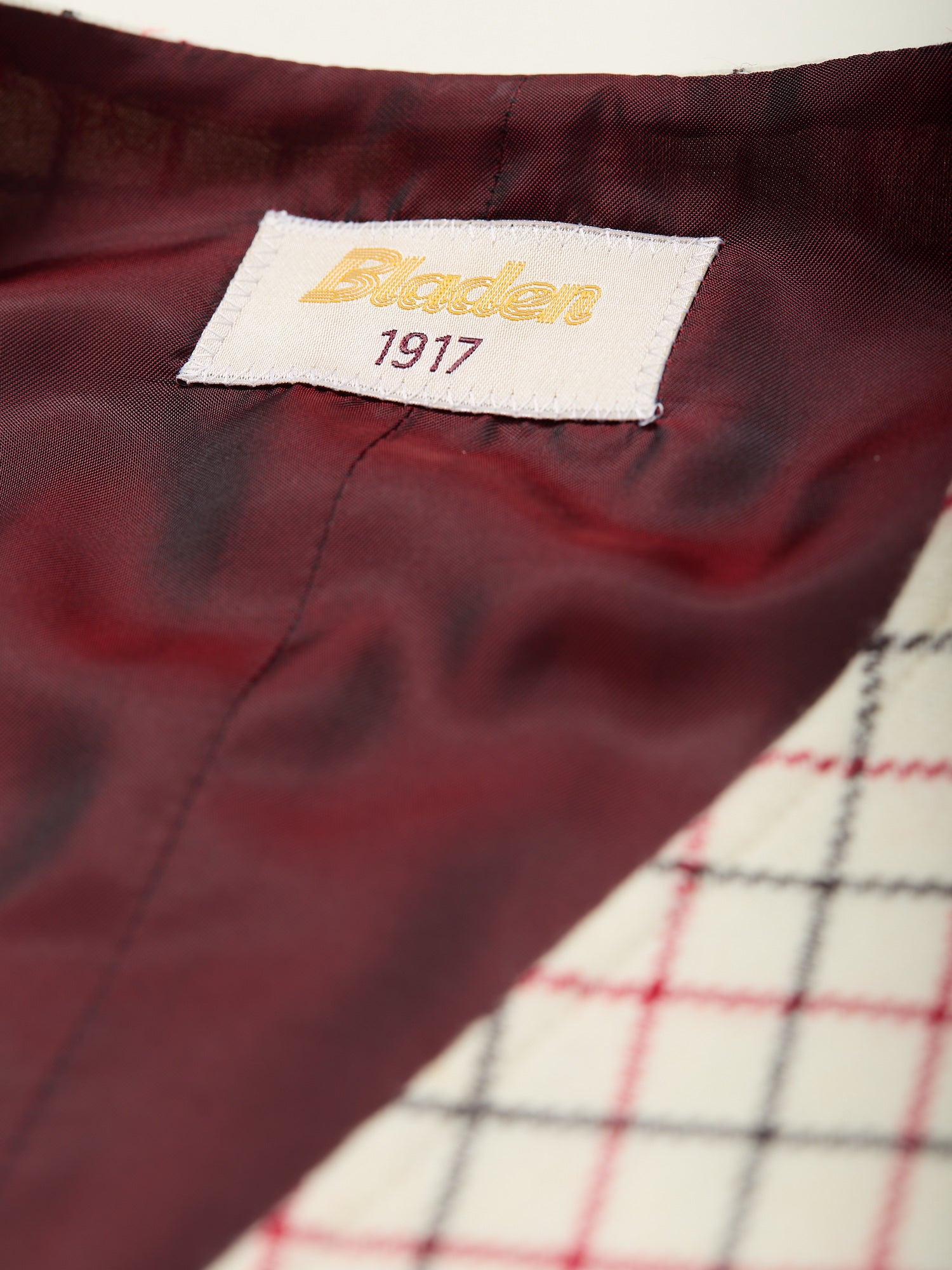 Horsey Wool Tattersal Waistcoat Ecru/Red/Black