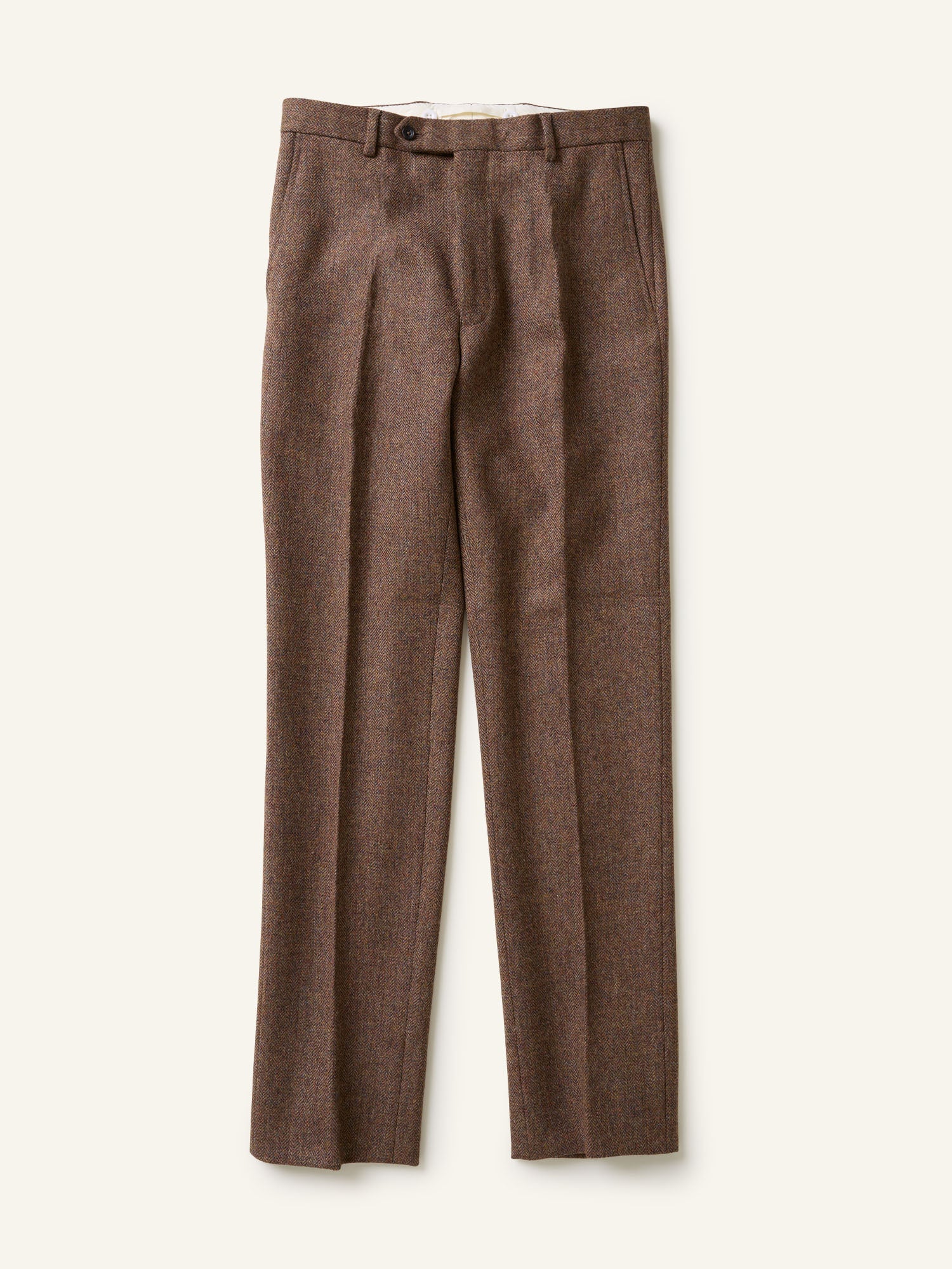 Mautby Herringbone Tweed Trousers Brown