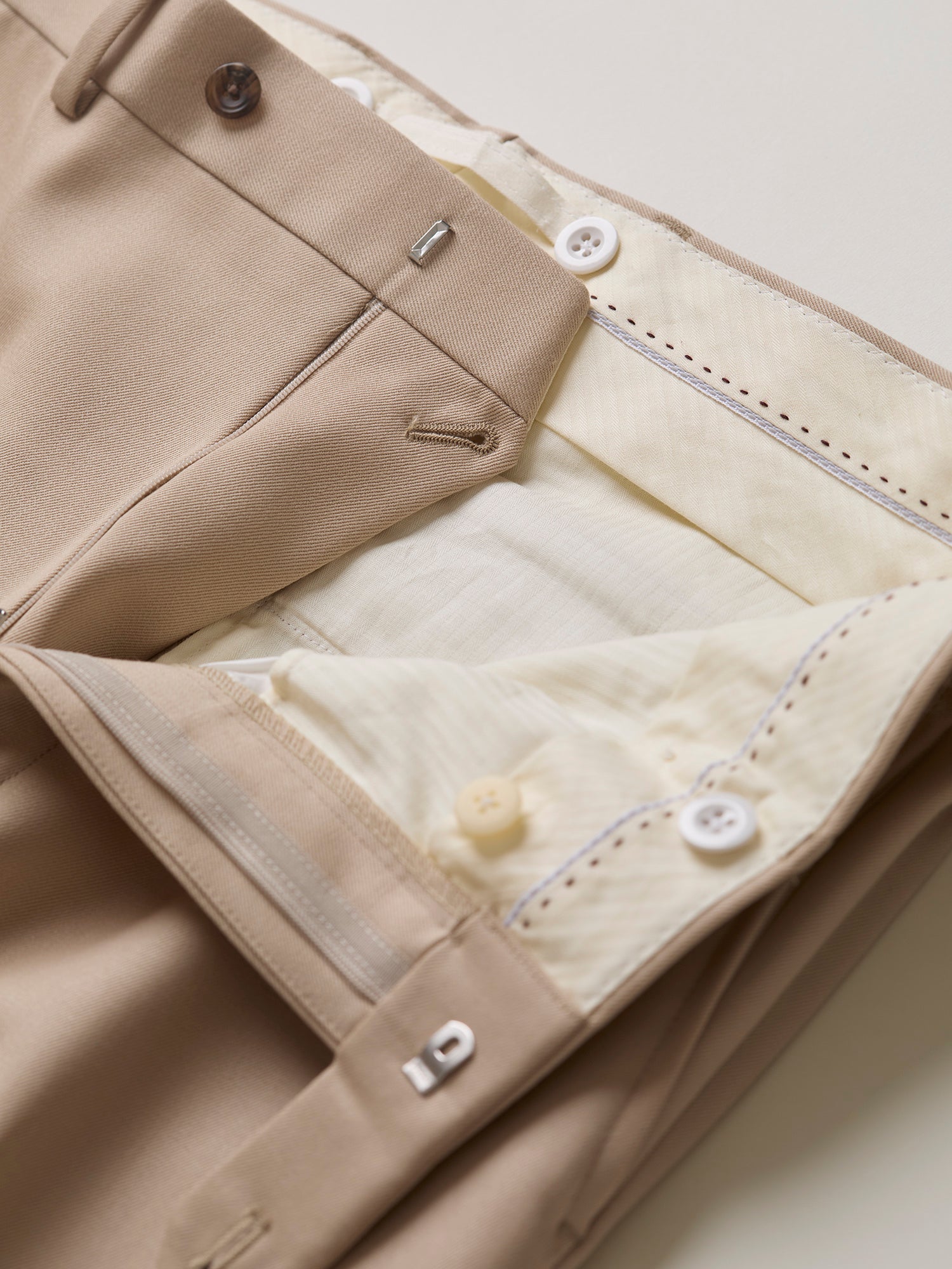 Mautby Wool Gabardine Trousers Light Sand