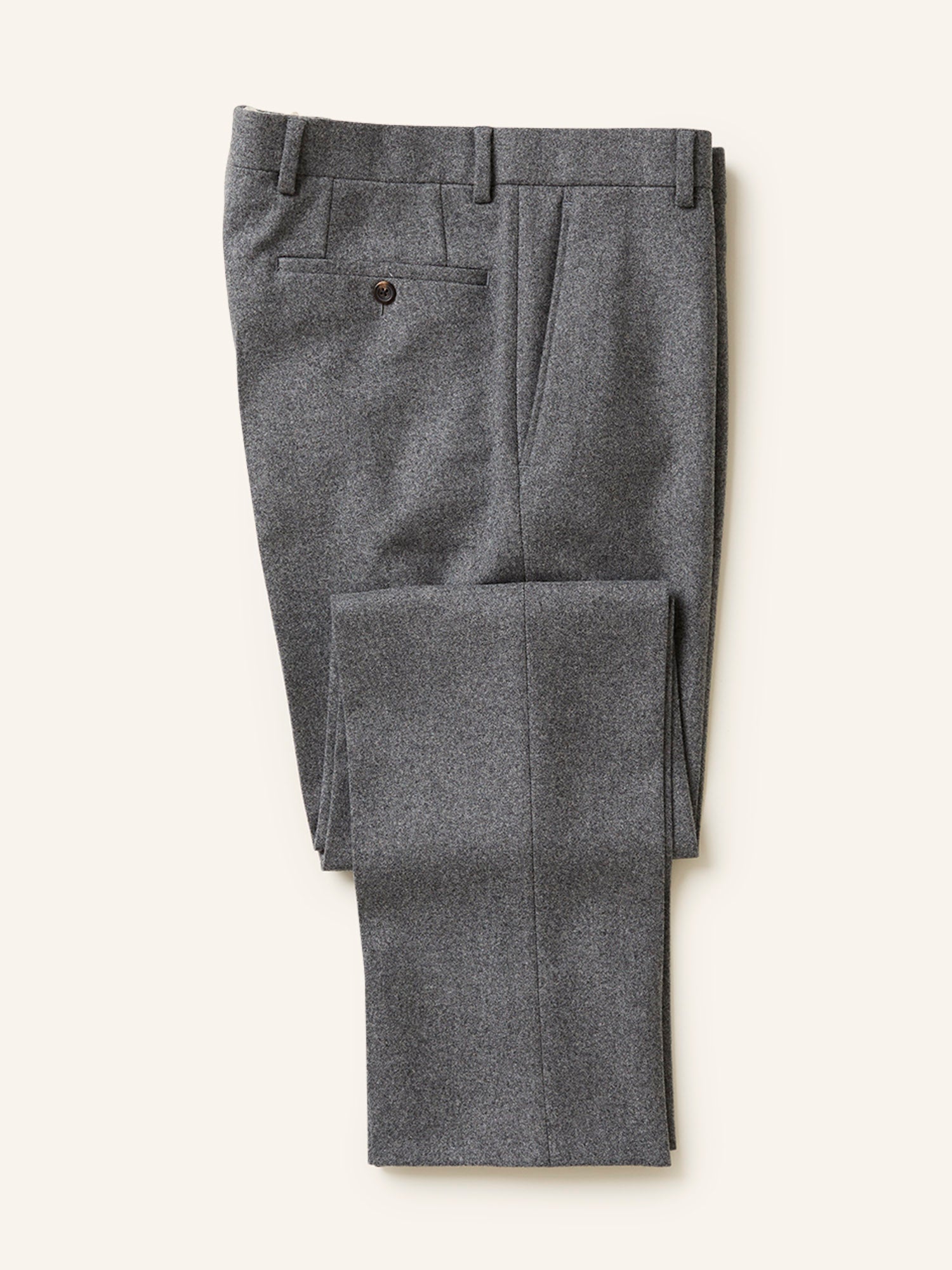 Mautby Woolen Flannel Trousers Mid Grey