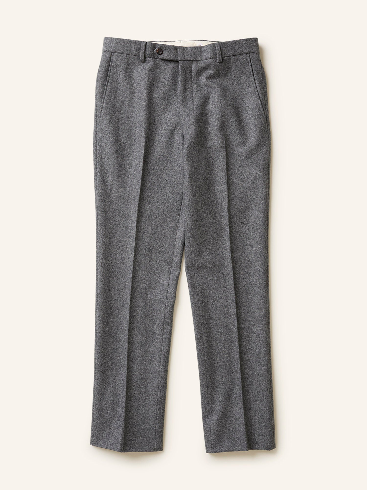 Mautby Woolen Flannel Trousers Mid Grey