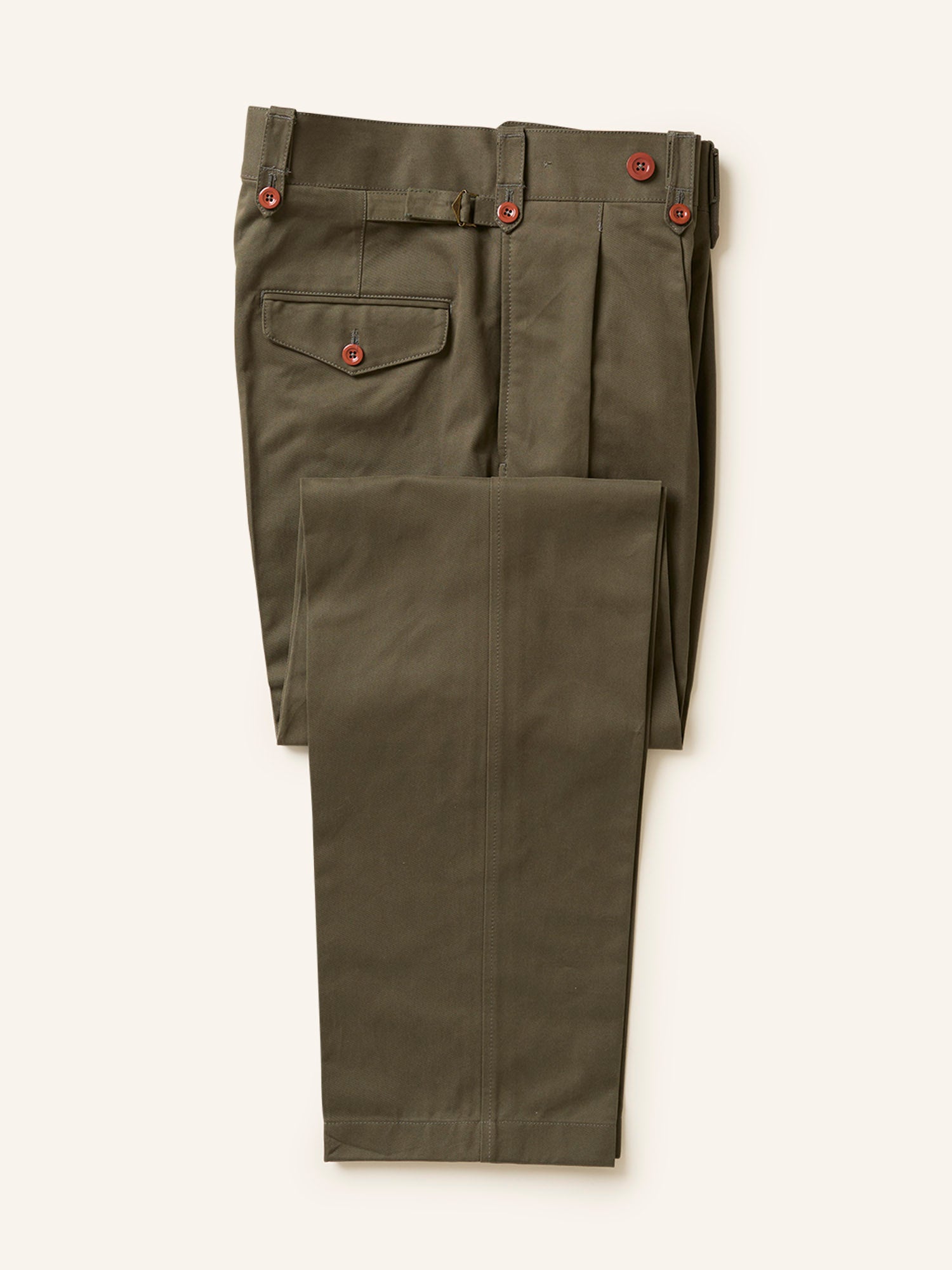 Sandhurst Pleated Officer's Trousers Jungle Green Drill