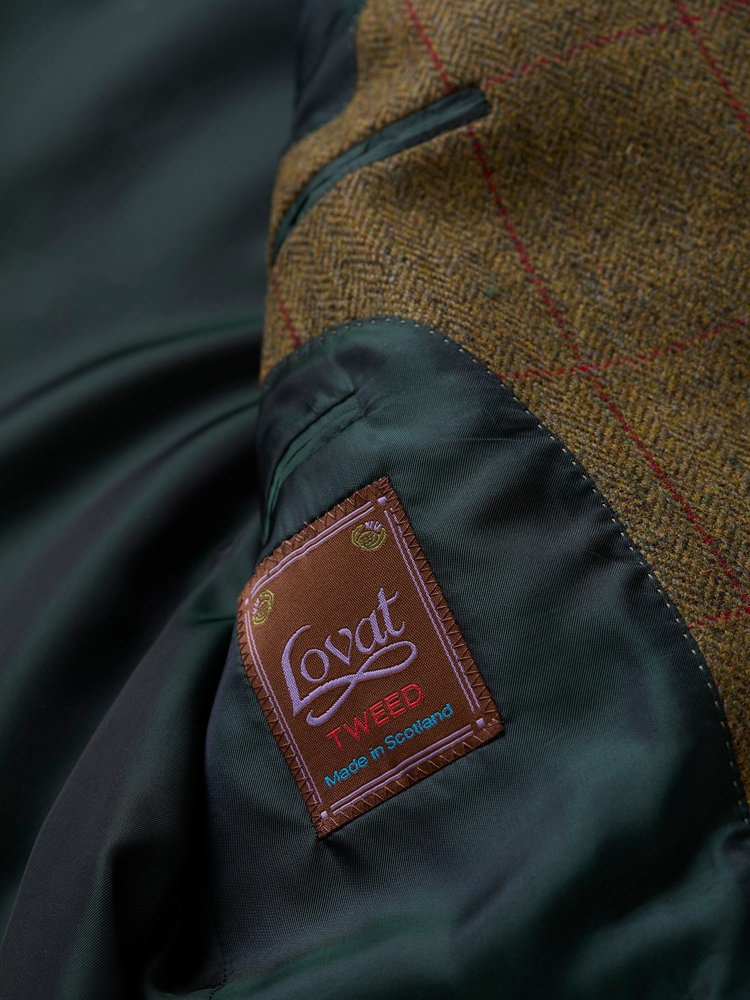 Tweed Hacking Jacket Green HB Windowpane