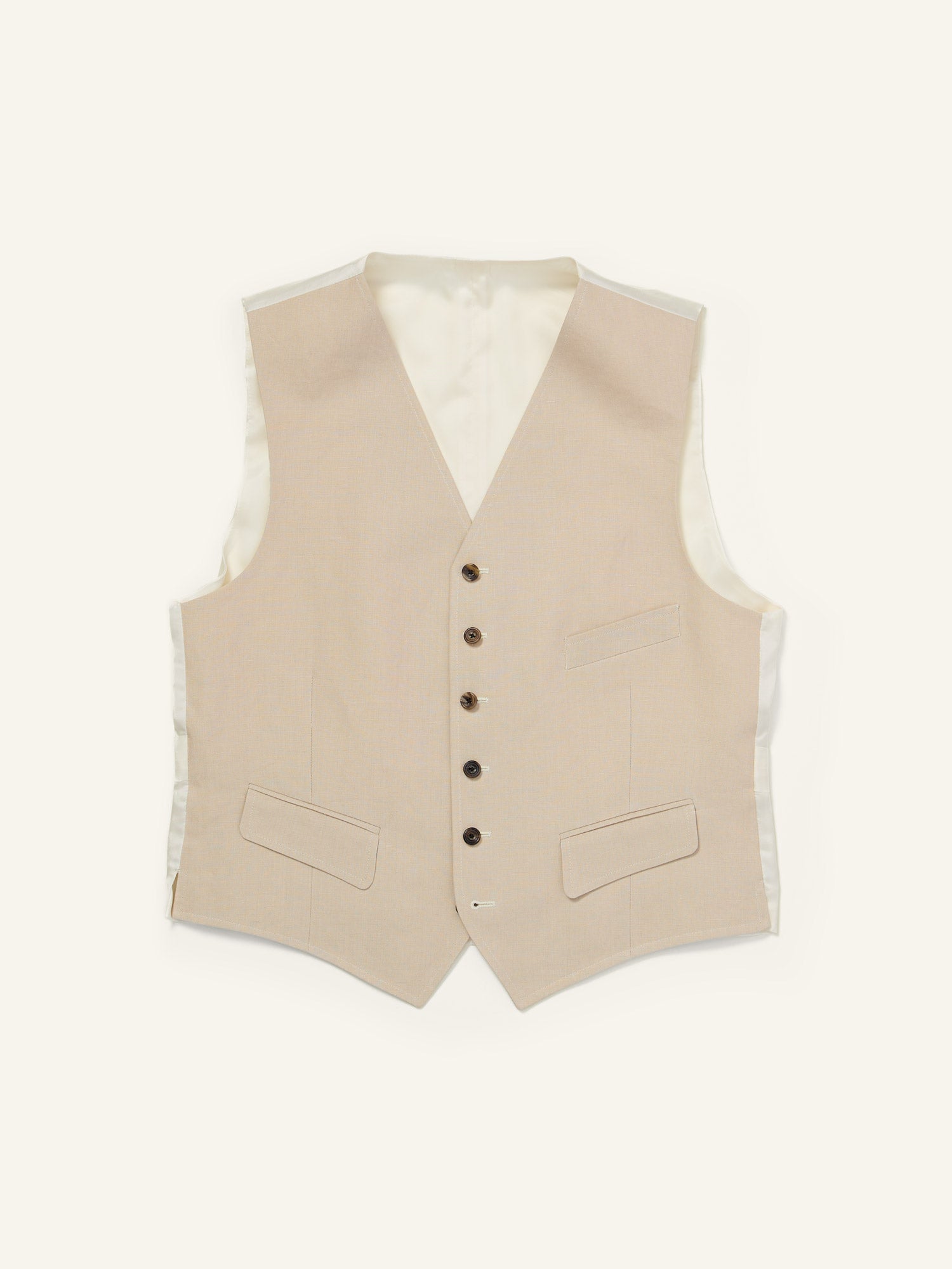 3-piece Tropical Irish Linen Suit Stone
