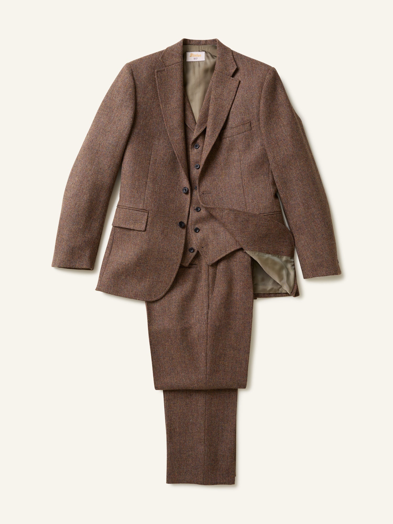 Gunton Herringbone Tweed Jacket Brown