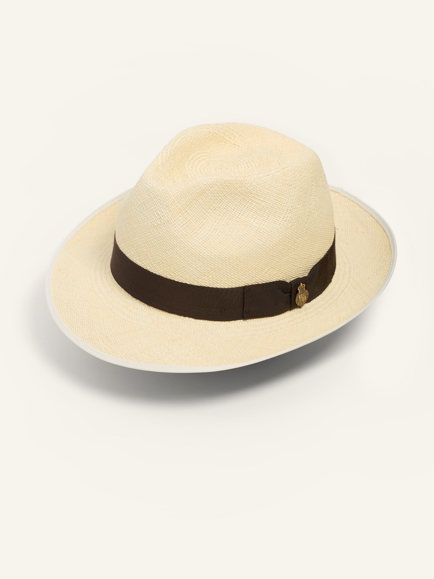 Classic Preset Panama Hat Semi Bleached Brown Band