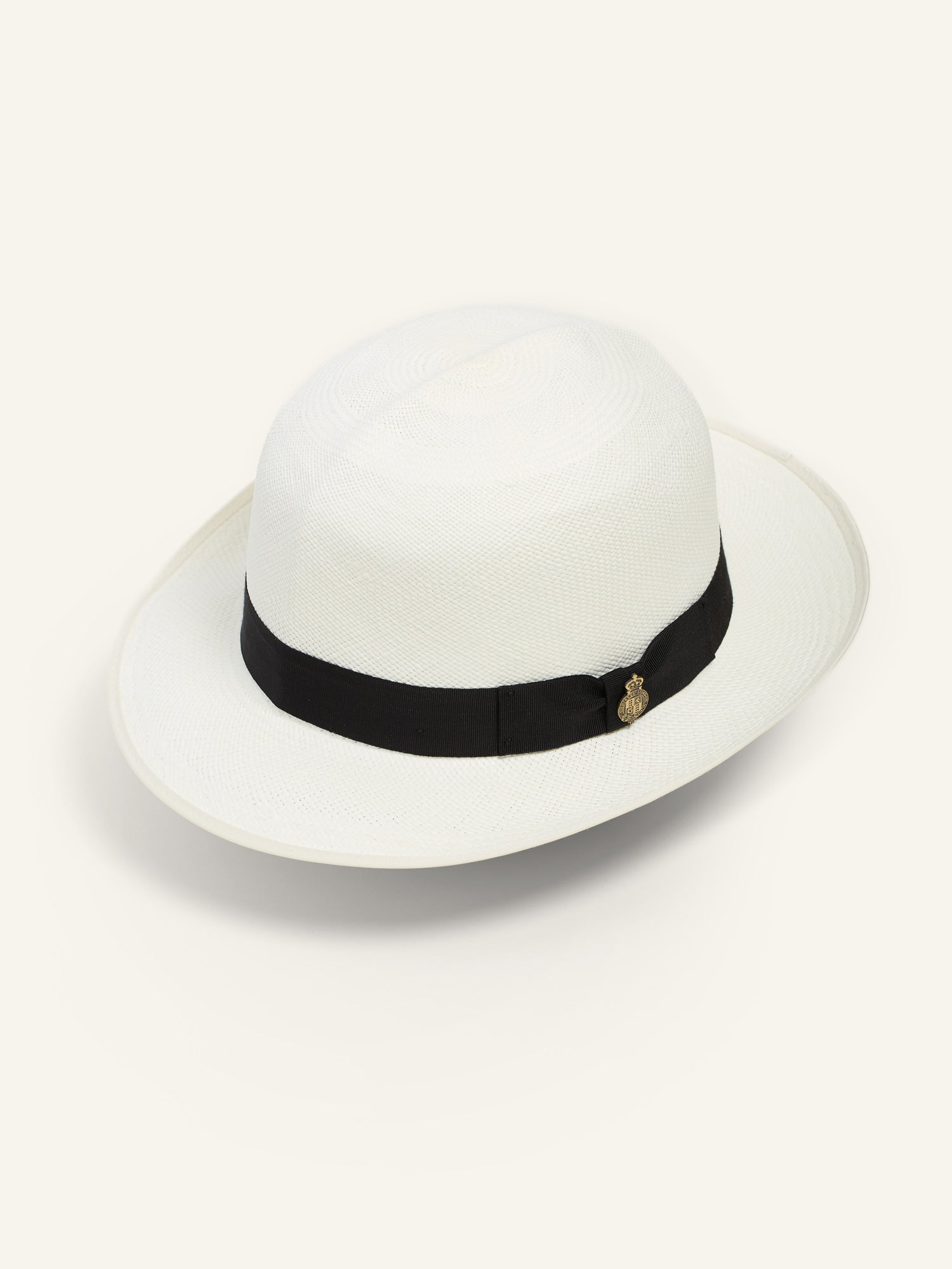 Superfine Folder Panama Hat Bleached Black Band