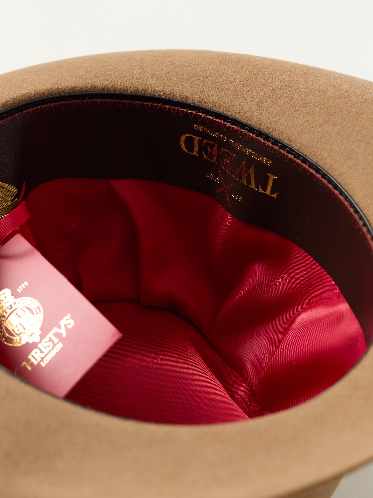 Tweed Collab Fur Felt Trilby Hat Camel