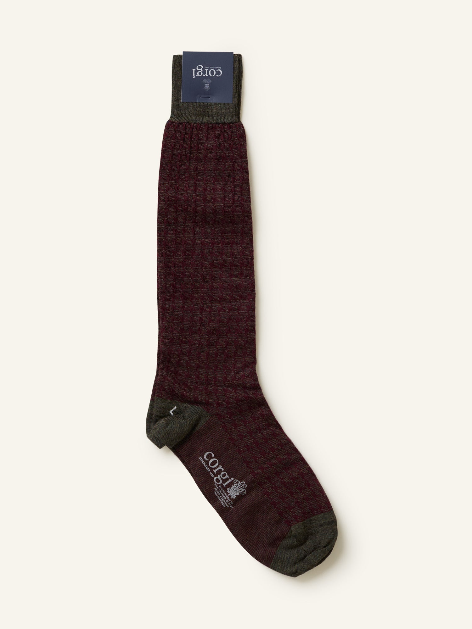 OTC Dogtooth Wool Socks Olive