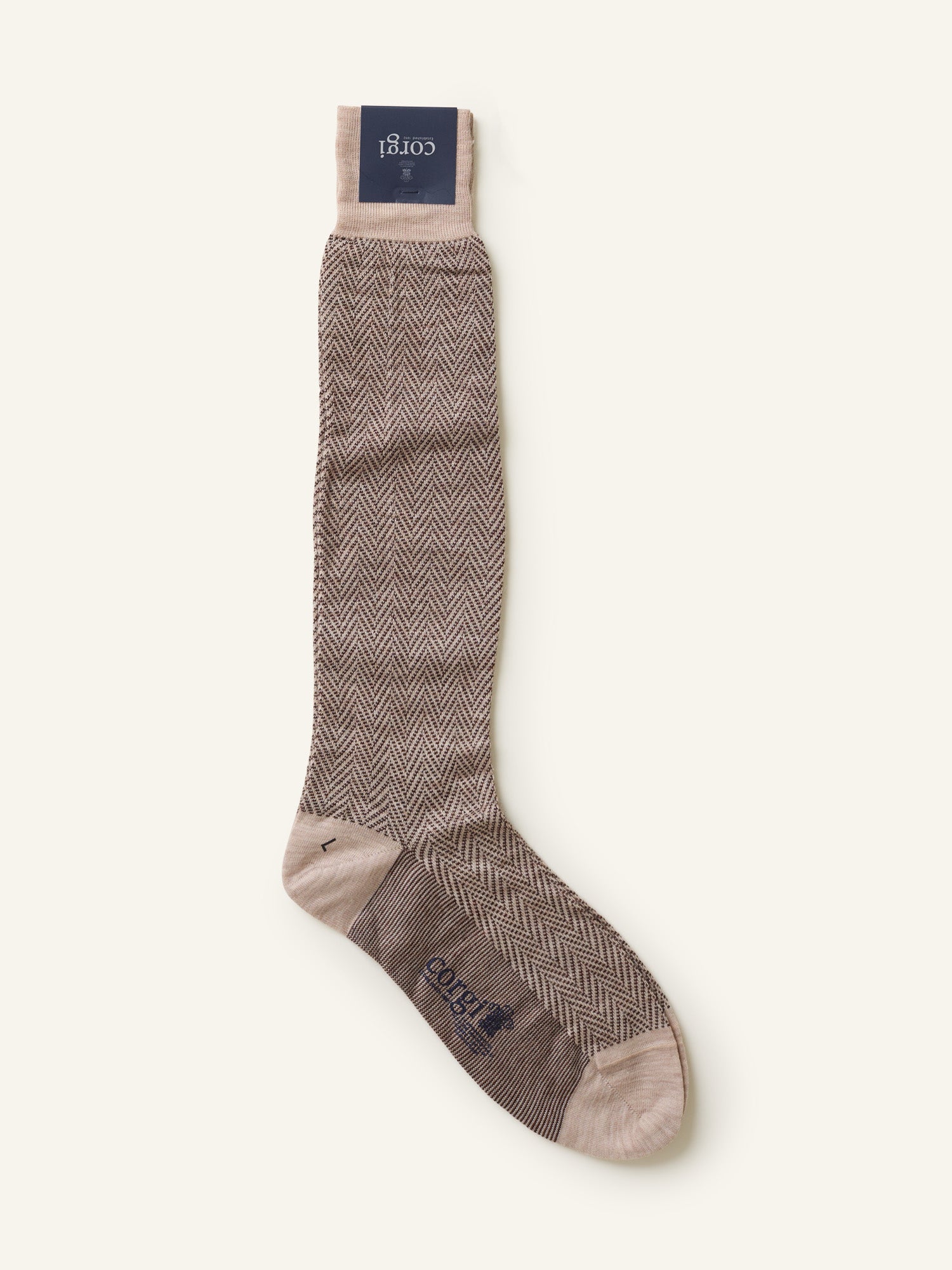 OTC Herringbone Wool Socks Beige