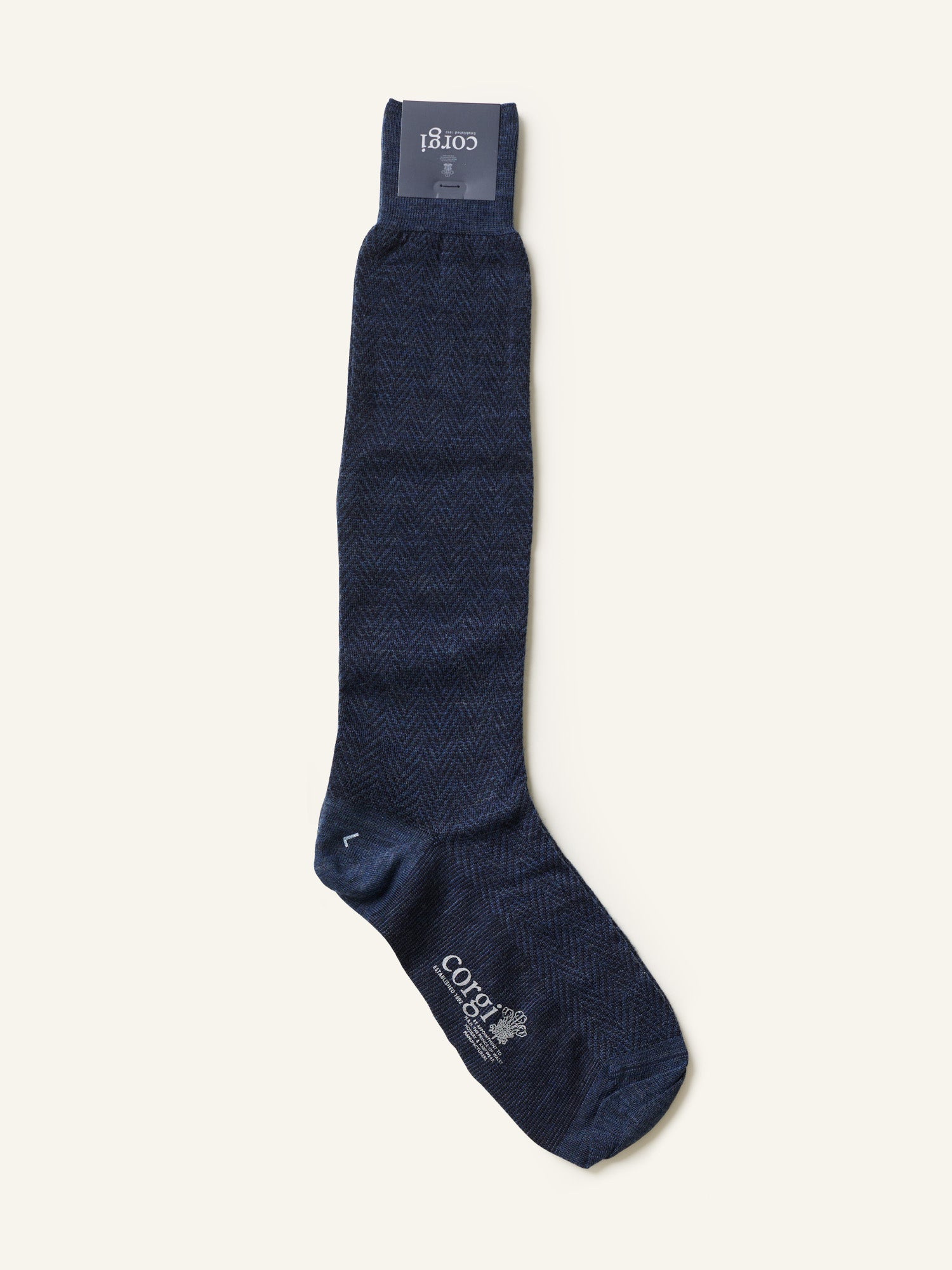 OTC Herringbone Wool Socks Navy