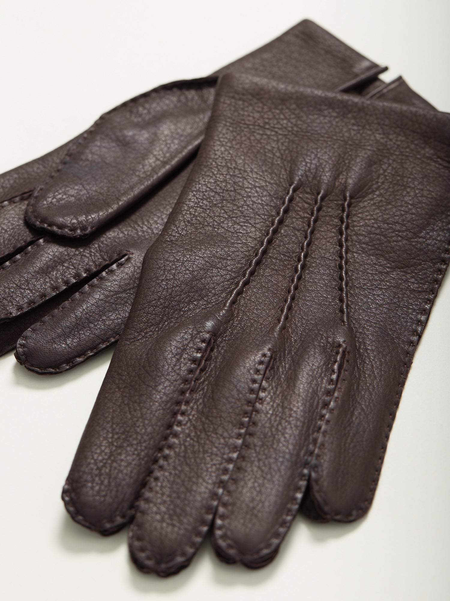 Cashmere Lined Deerskin Gloves Bark