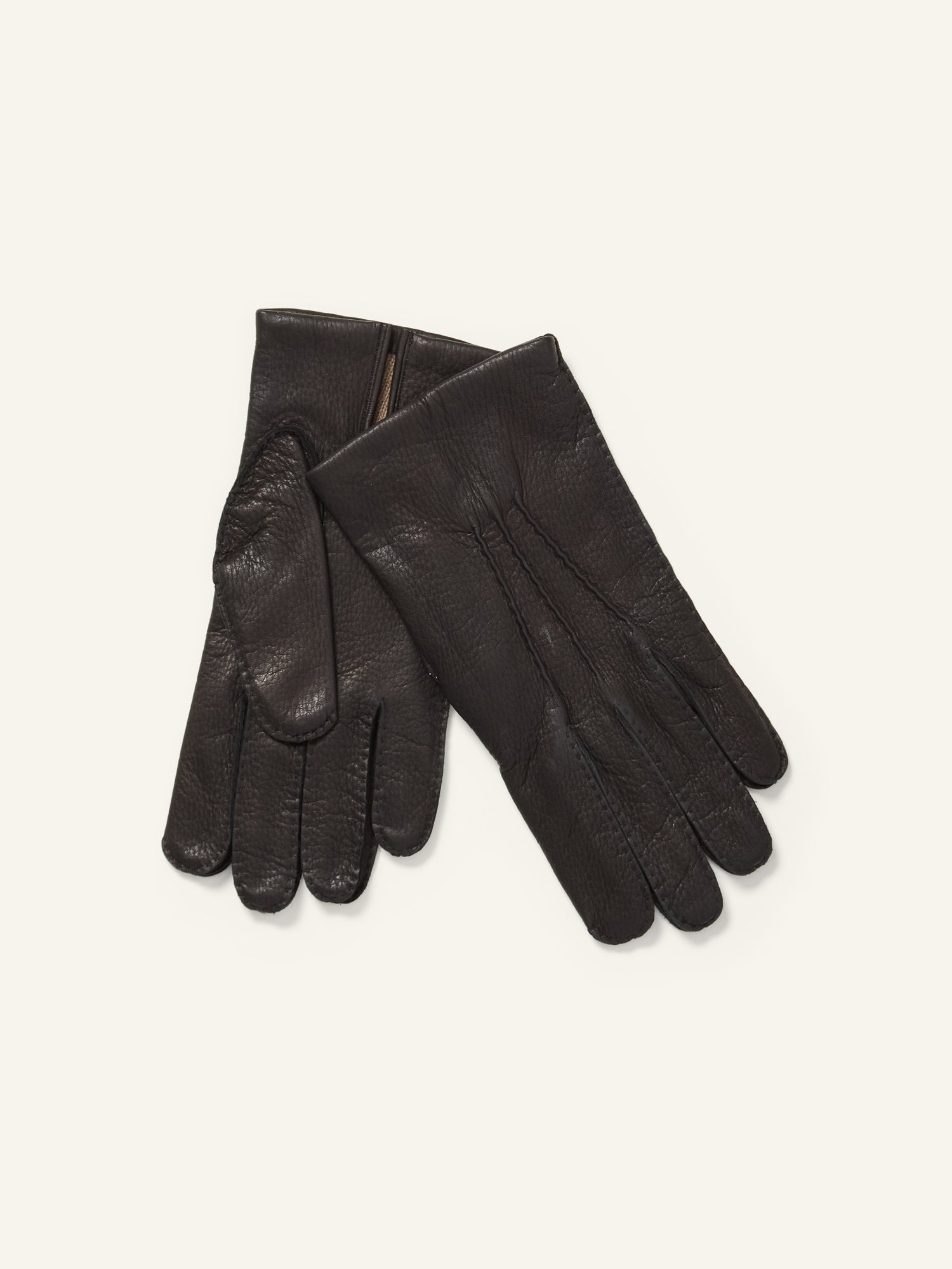 Cashmere Lined Deerskin Gloves Black