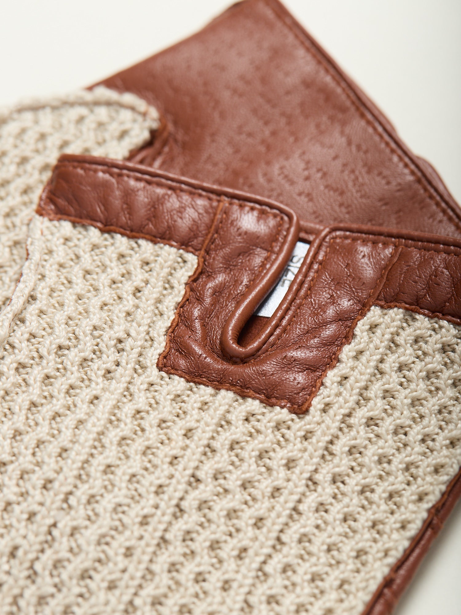 Cotton Crochet Back Driving Gloves Cognac