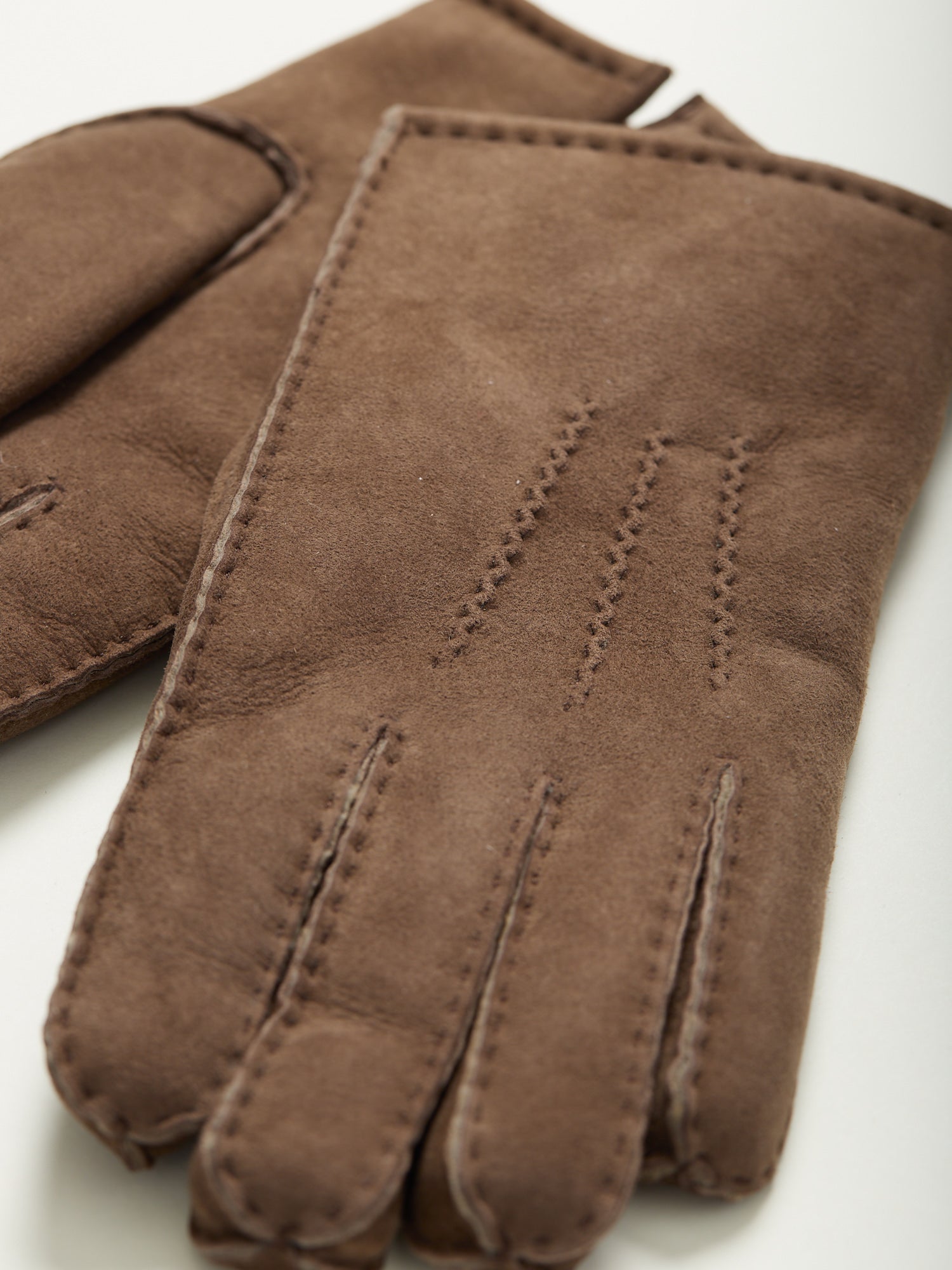 Lambskin Shearling Gloves Mahogany