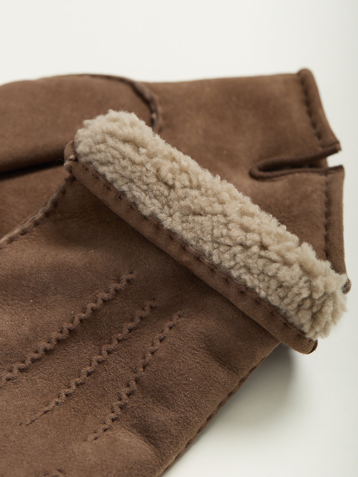 Lambskin Shearling Gloves Mahogany
