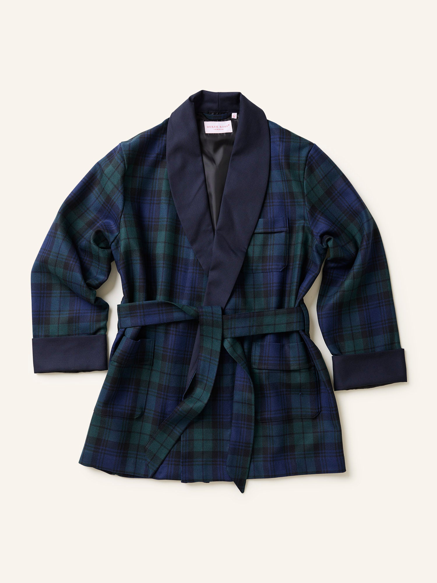 Wool Smoking Jacket Black Watch