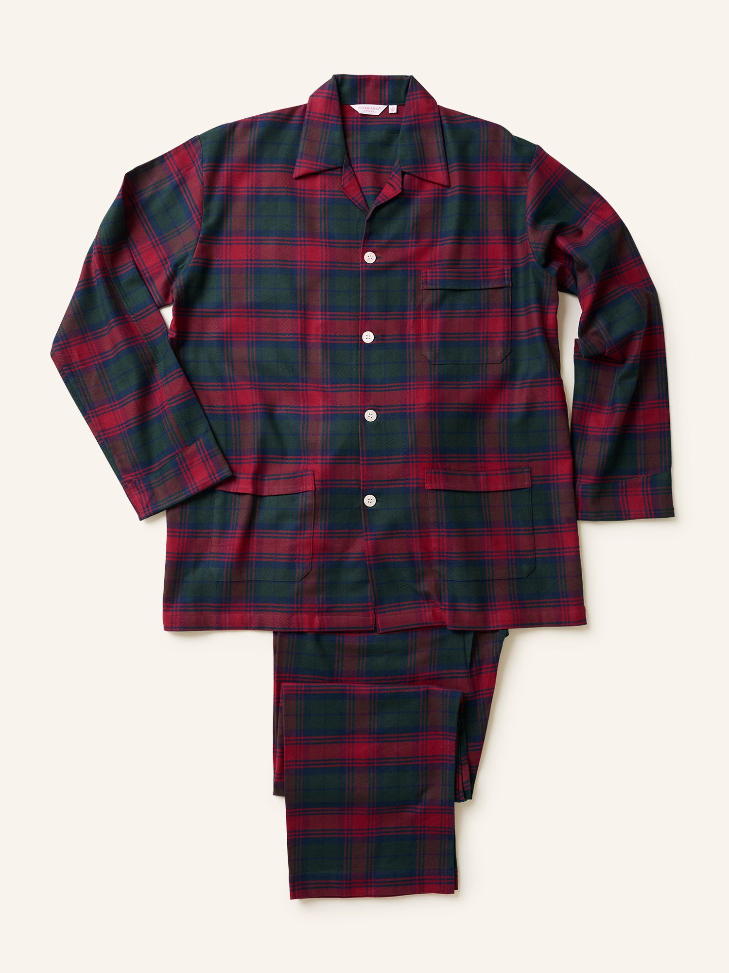 Brushed Cotton Pyjamas Red Tartan