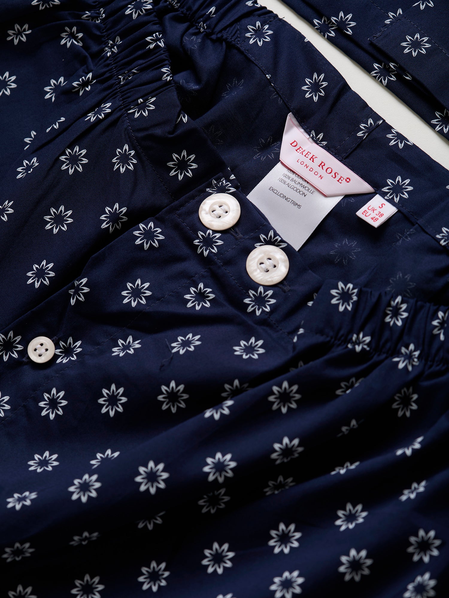 Batiste Short Pyjamas Flower Print Navy