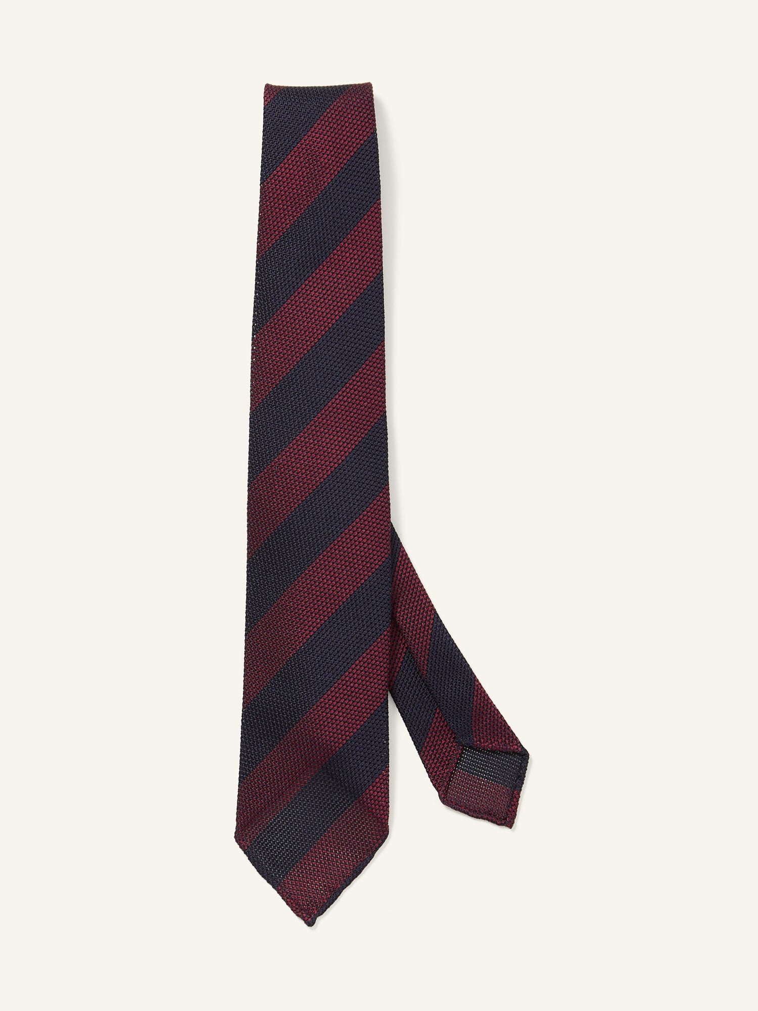 Block Stripe Grenadine Tie Navy & Red