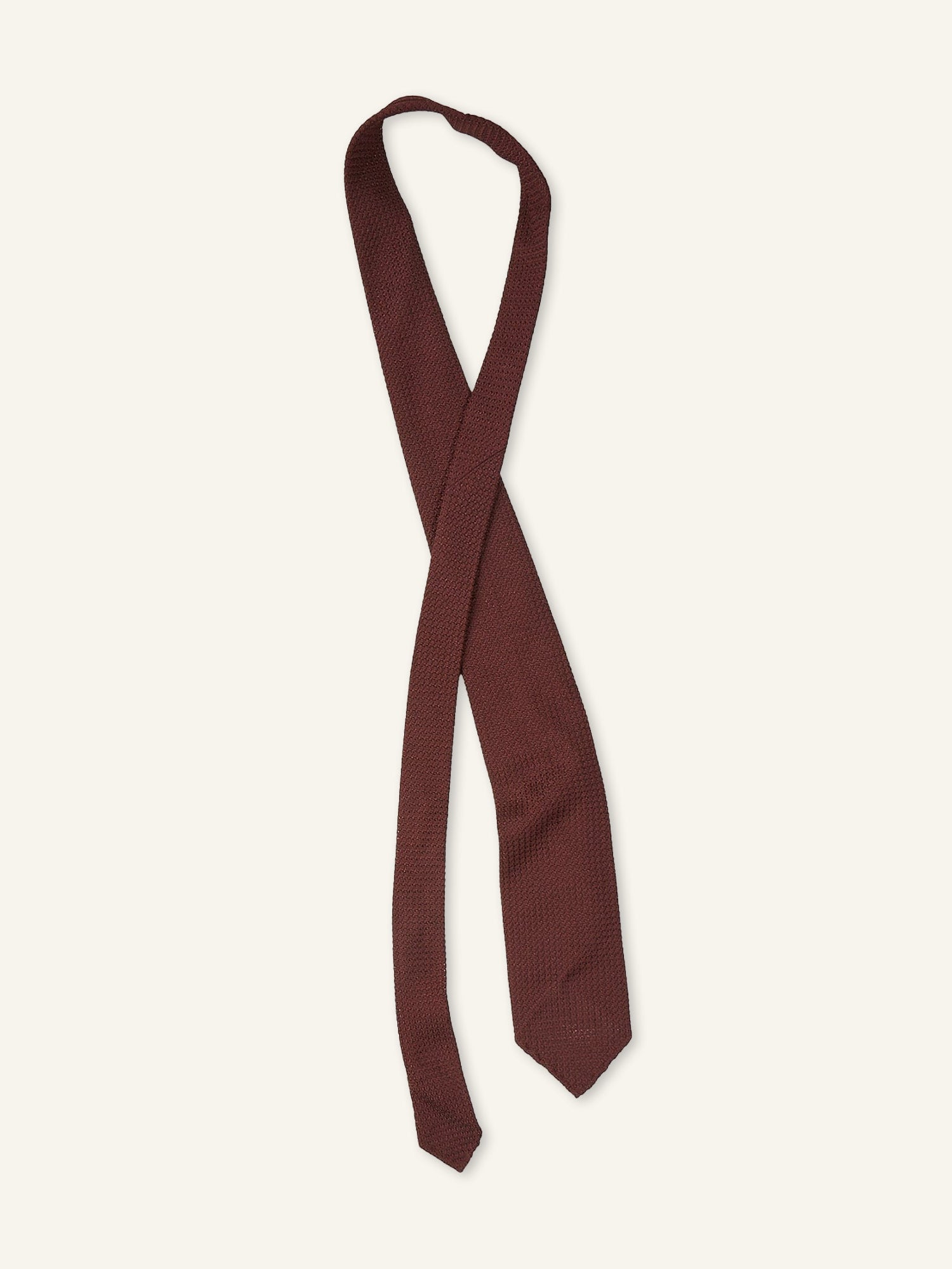 Large Knot Grenadine Tie Wine