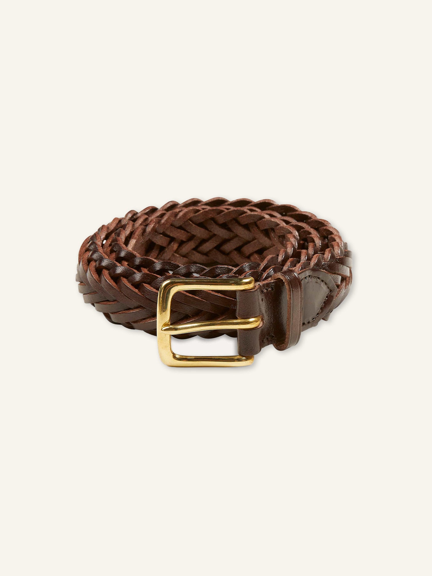 Hand Plaited Belt Brown