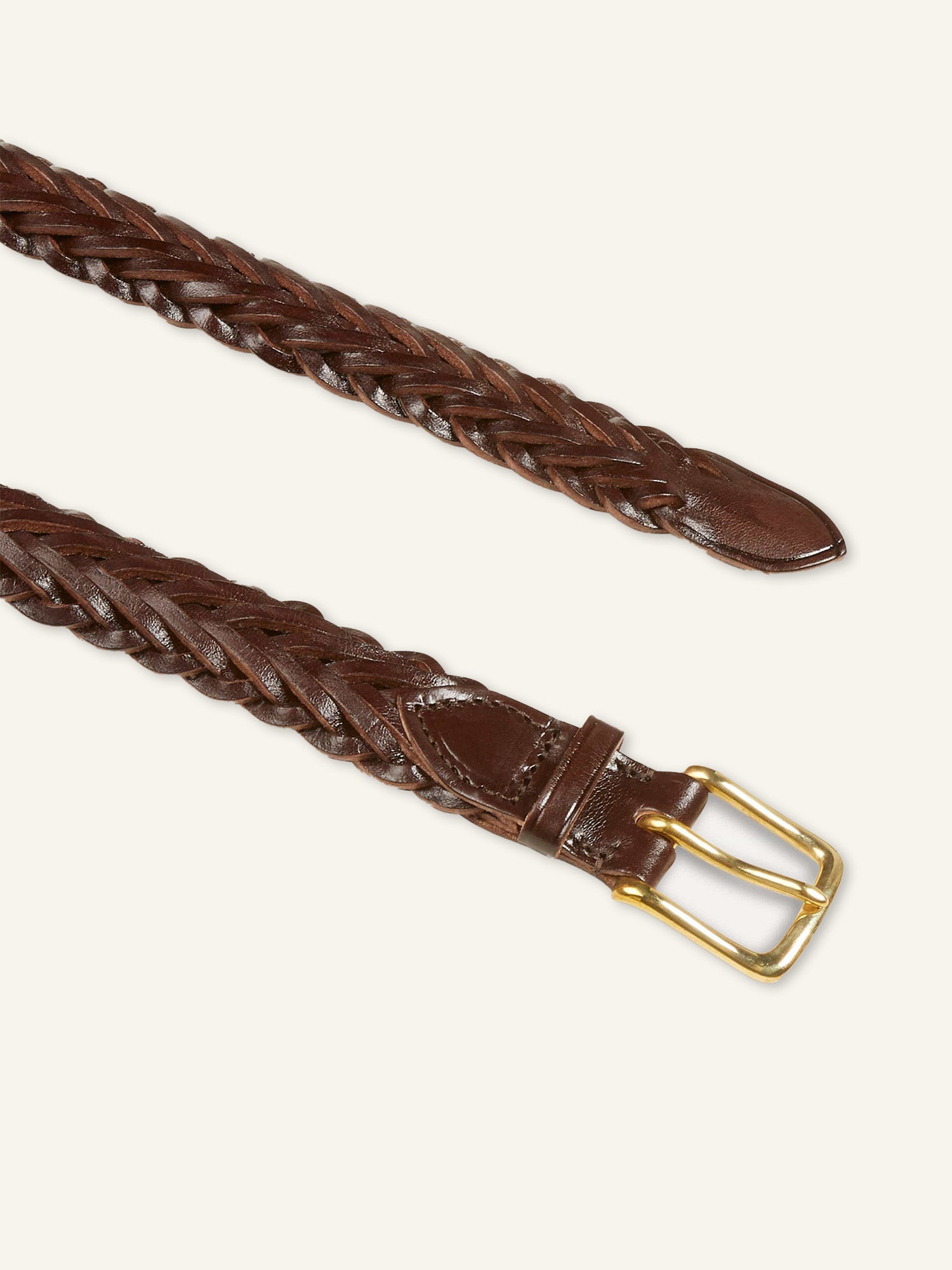 Hand Plaited Belt Brown