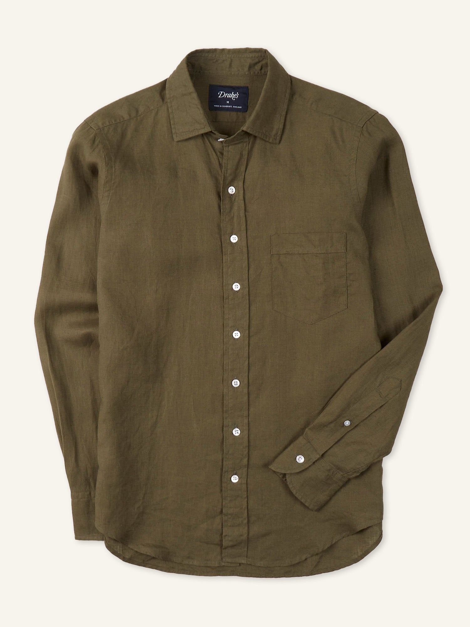 Linen Summer Shirt Khaki Green