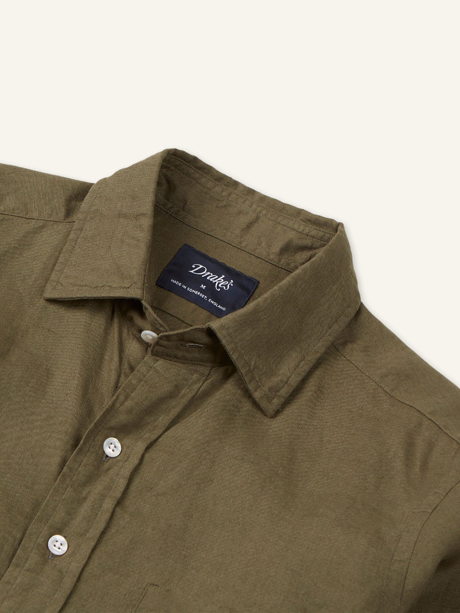 Linen Summer Shirt Khaki Green