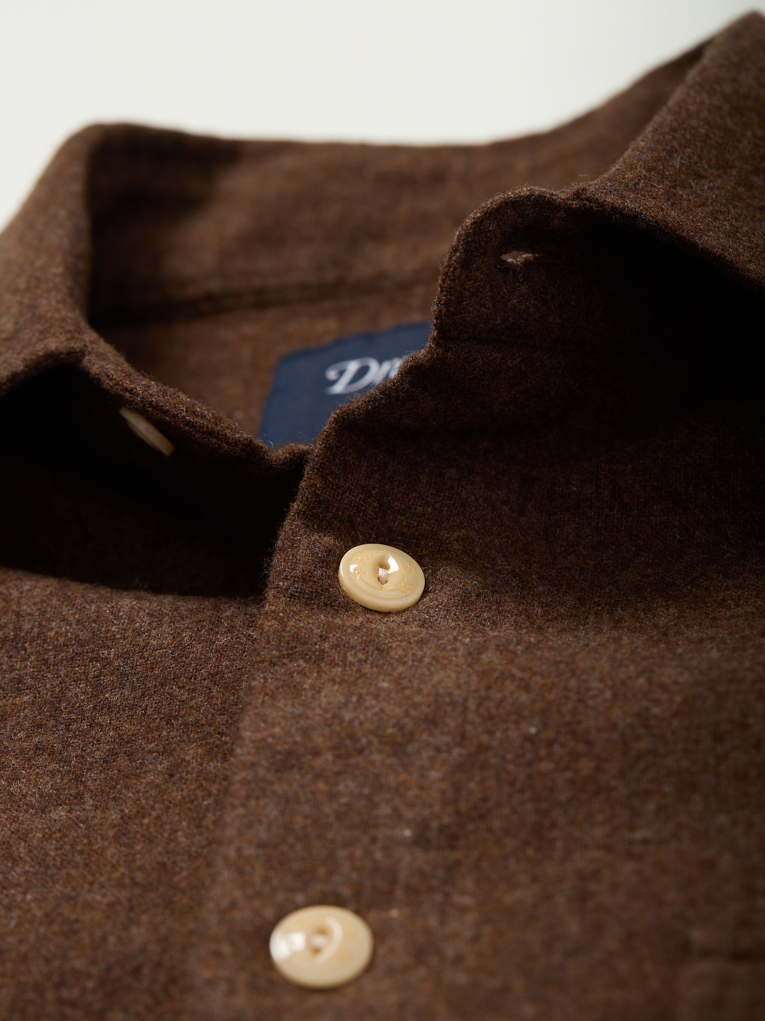 Wool Two-Pocket Work Shirt Brown