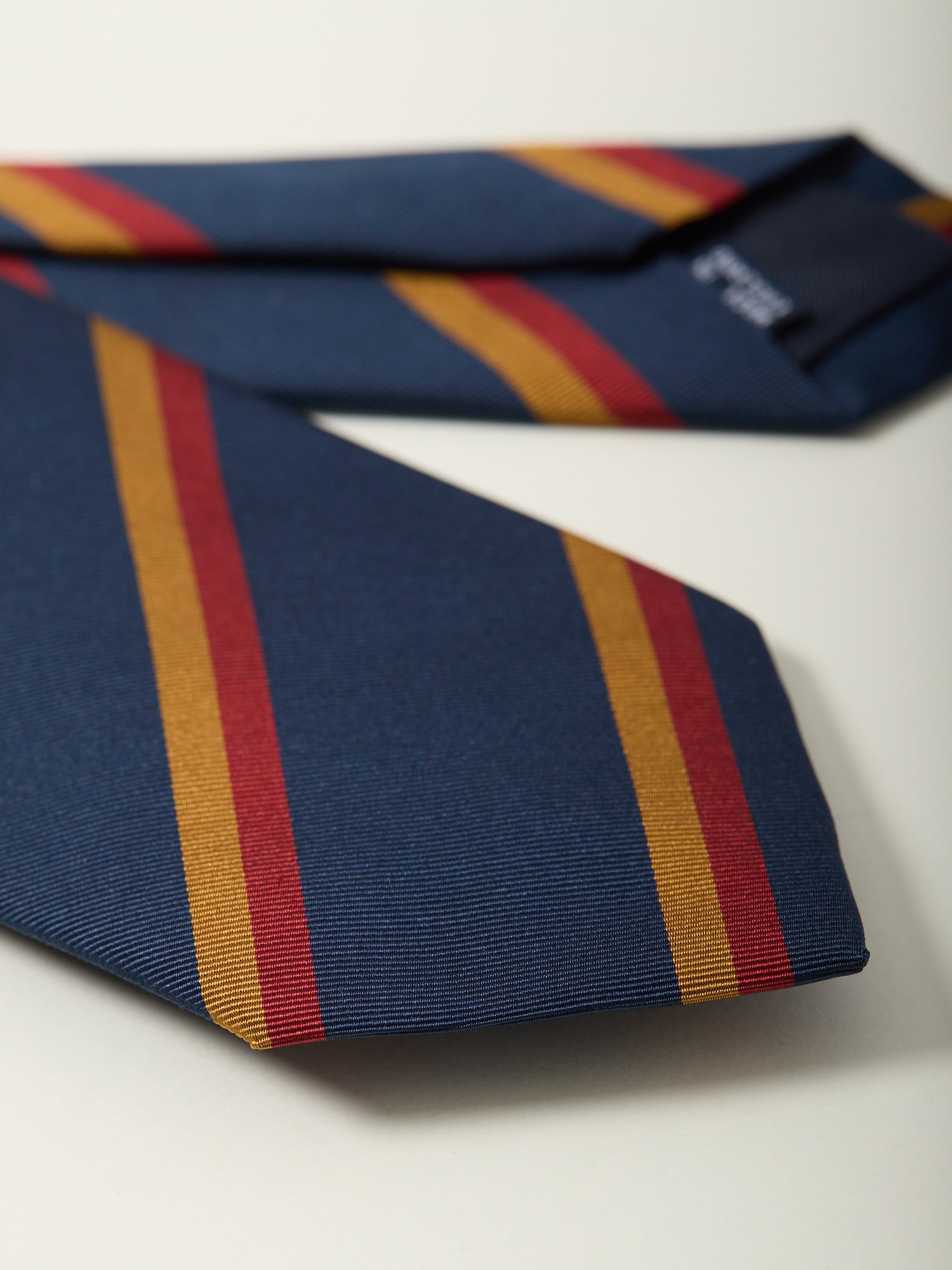 Double Stripe Mogador Tie Navy/Red/Gold