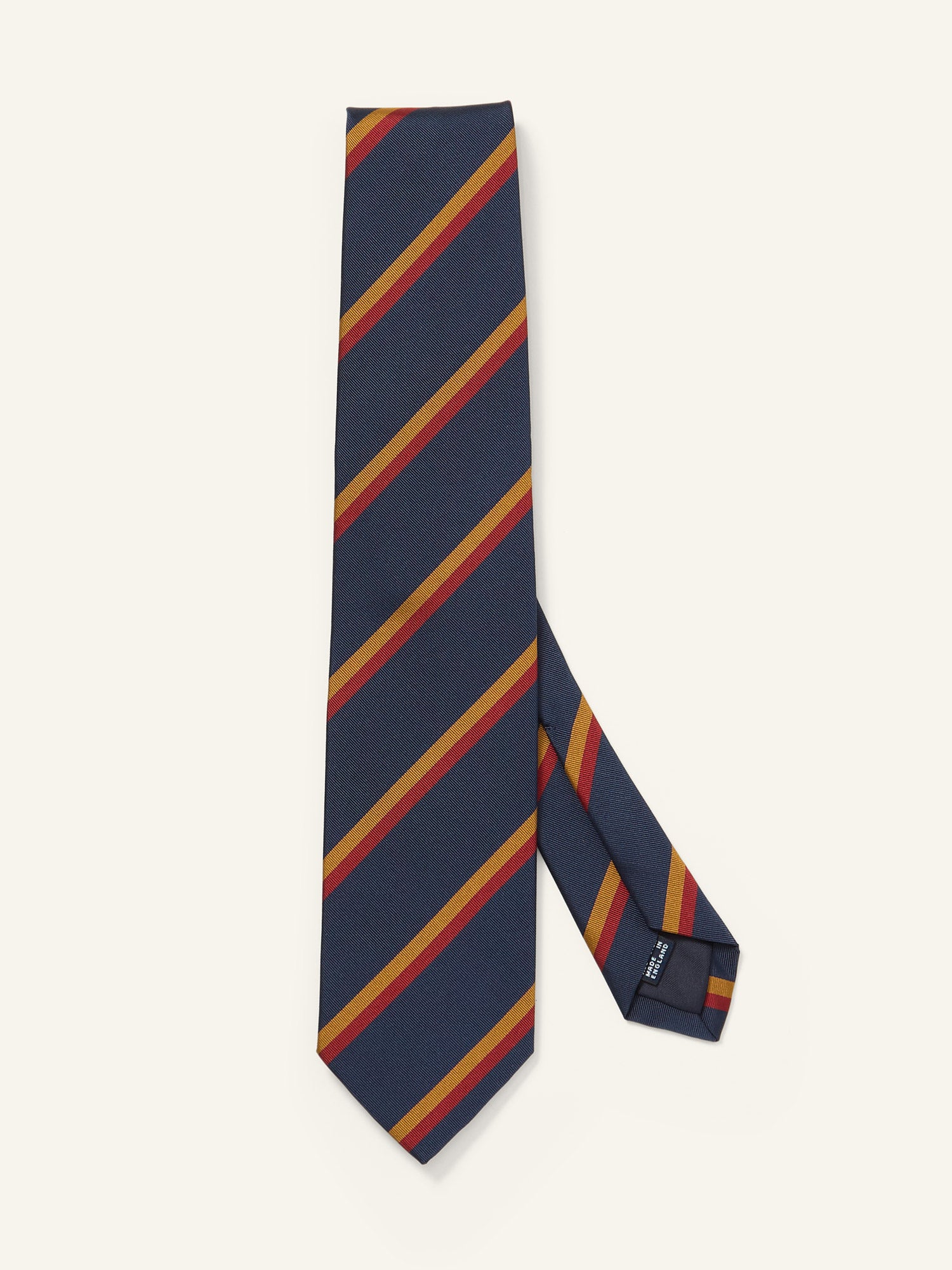 Double Stripe Mogador Tie Navy/Red/Gold