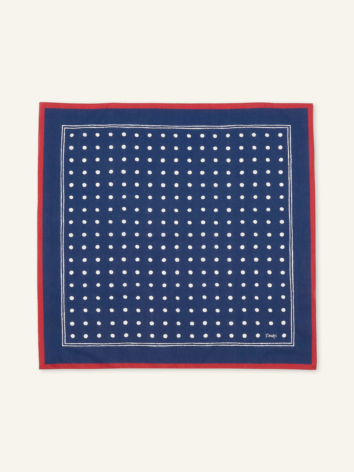 Bandana Drake's En Soie - Motif Fleurs Et Feuillage Multicolore - Neuf Sans Étiquettes