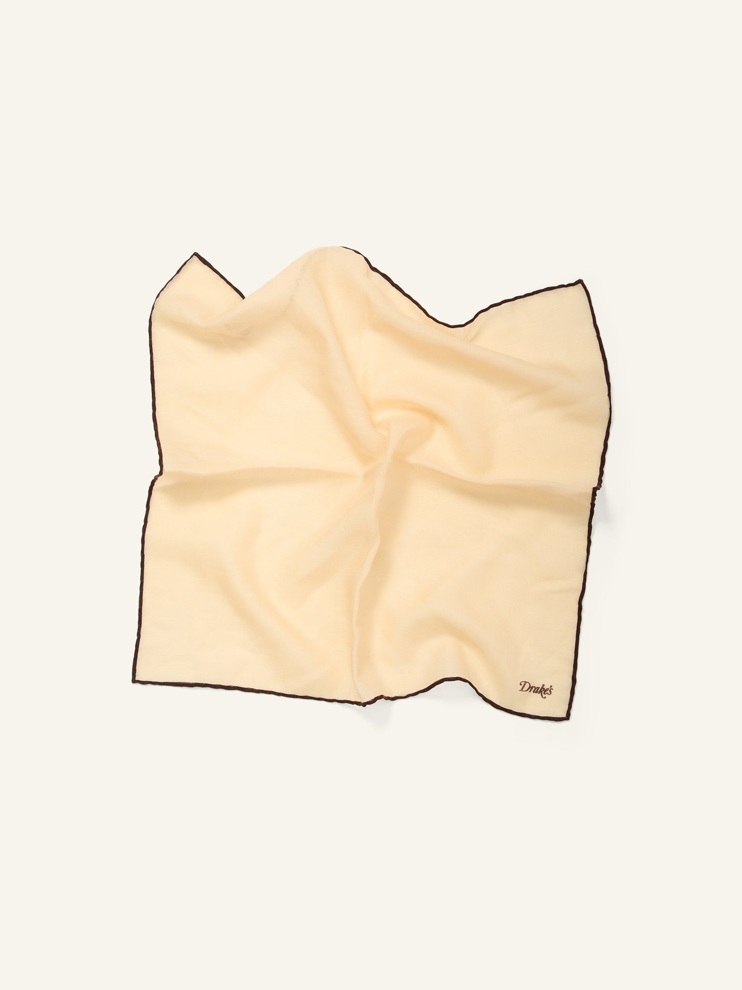 Shoe String Wool/Silk Pocket Square Brown