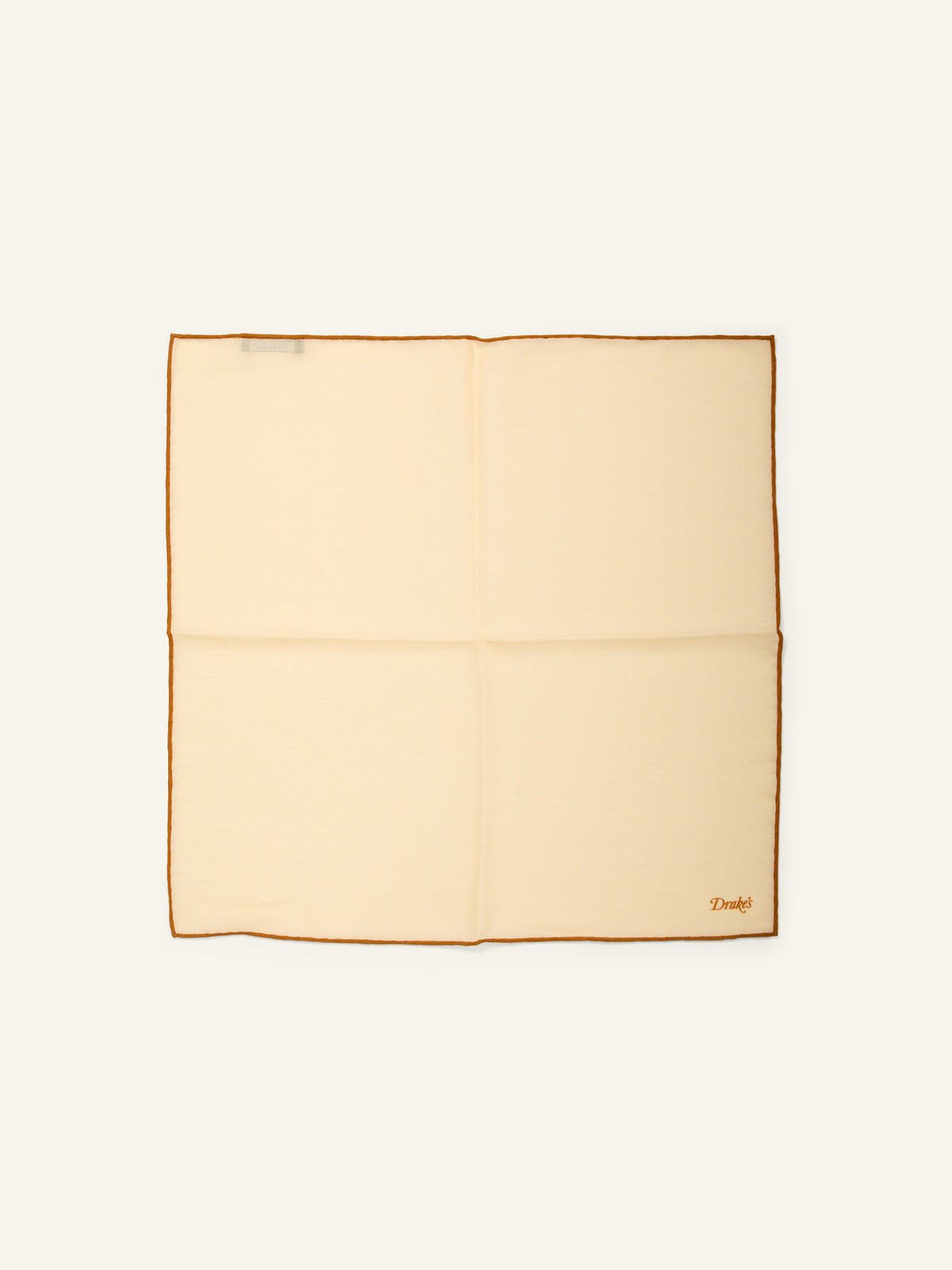 Drake's Shoe String Wool/Silk Pocket Square Gold