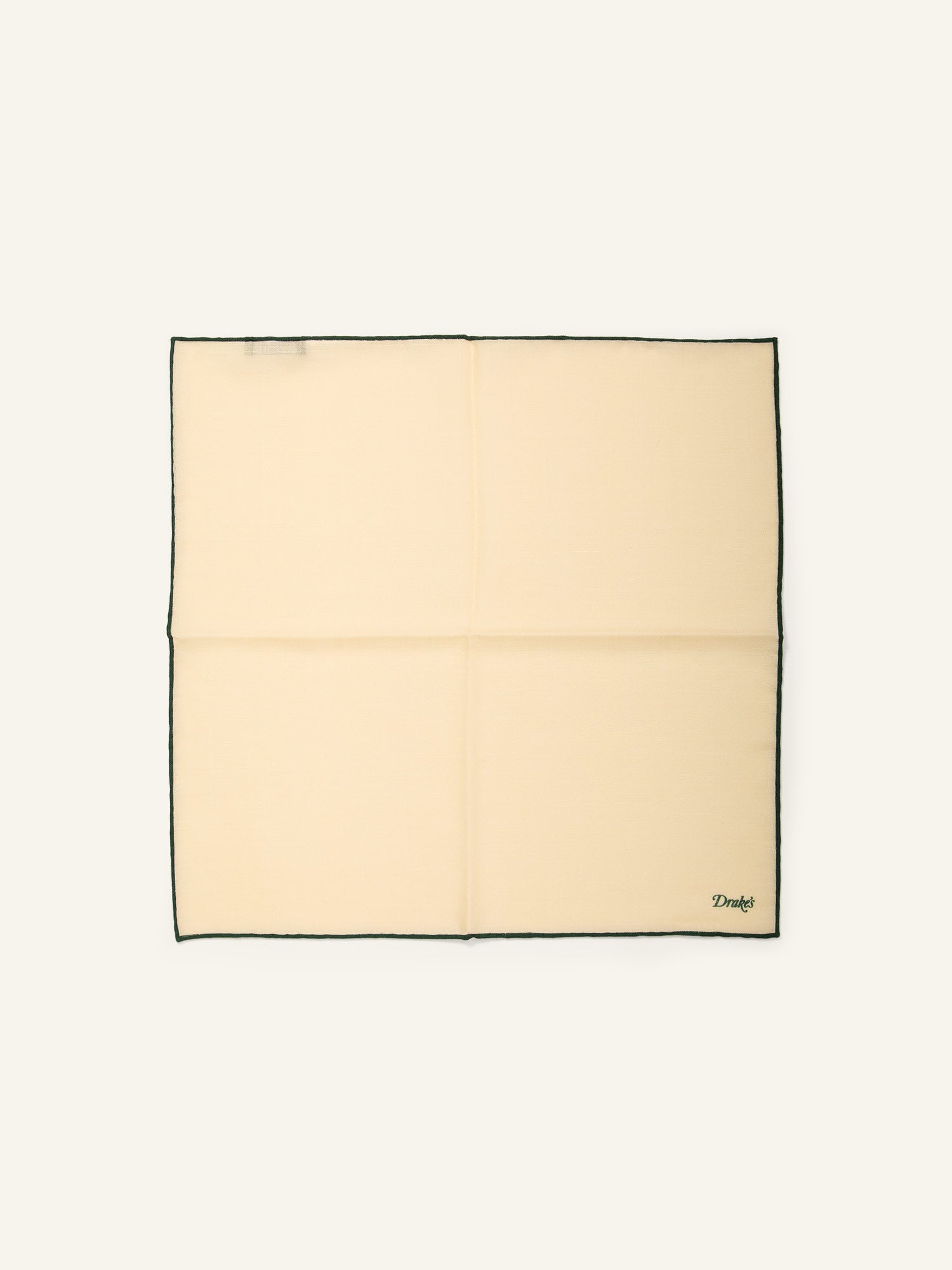 Shoe String Wool/Silk Pocket Square Green