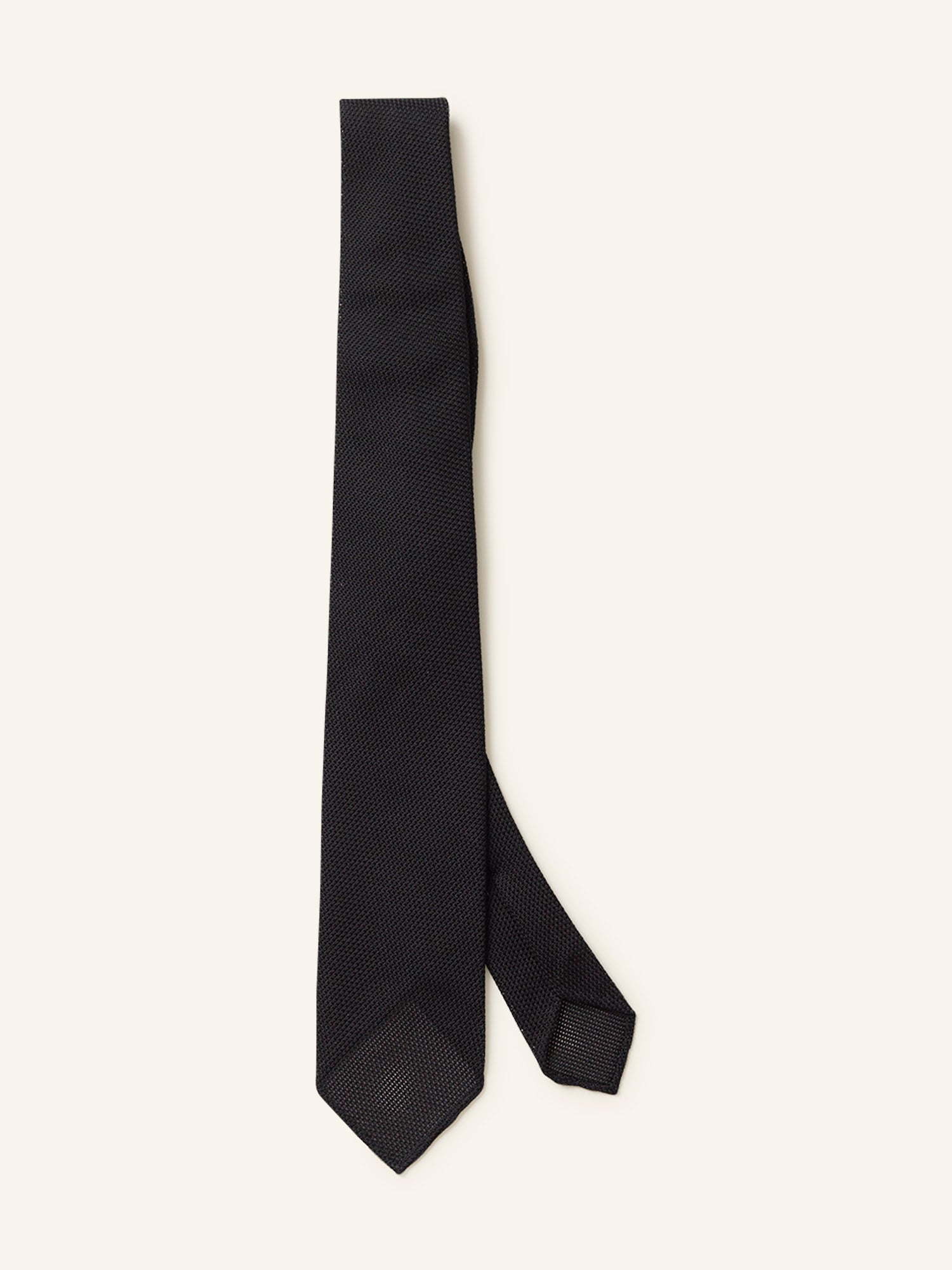 Fine Woven Grenadine Tie Black