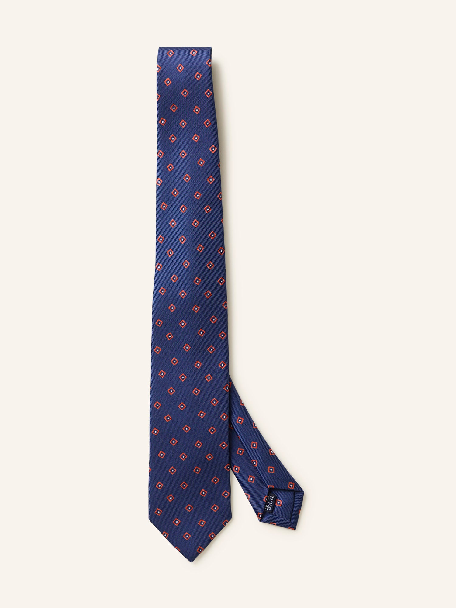 Printed Squares Silk Tie Blue