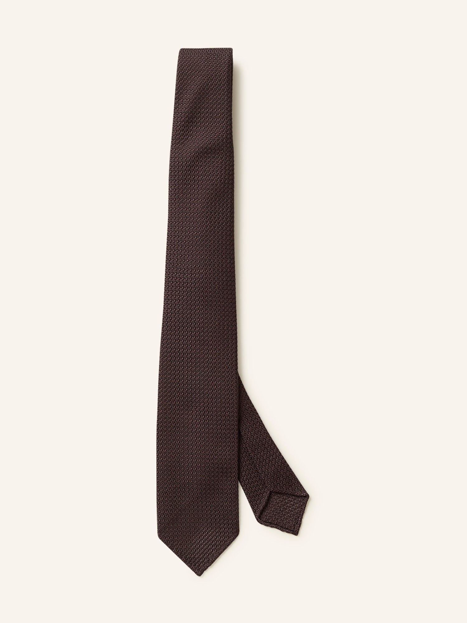 Large Knot Grenadine Tie Brown