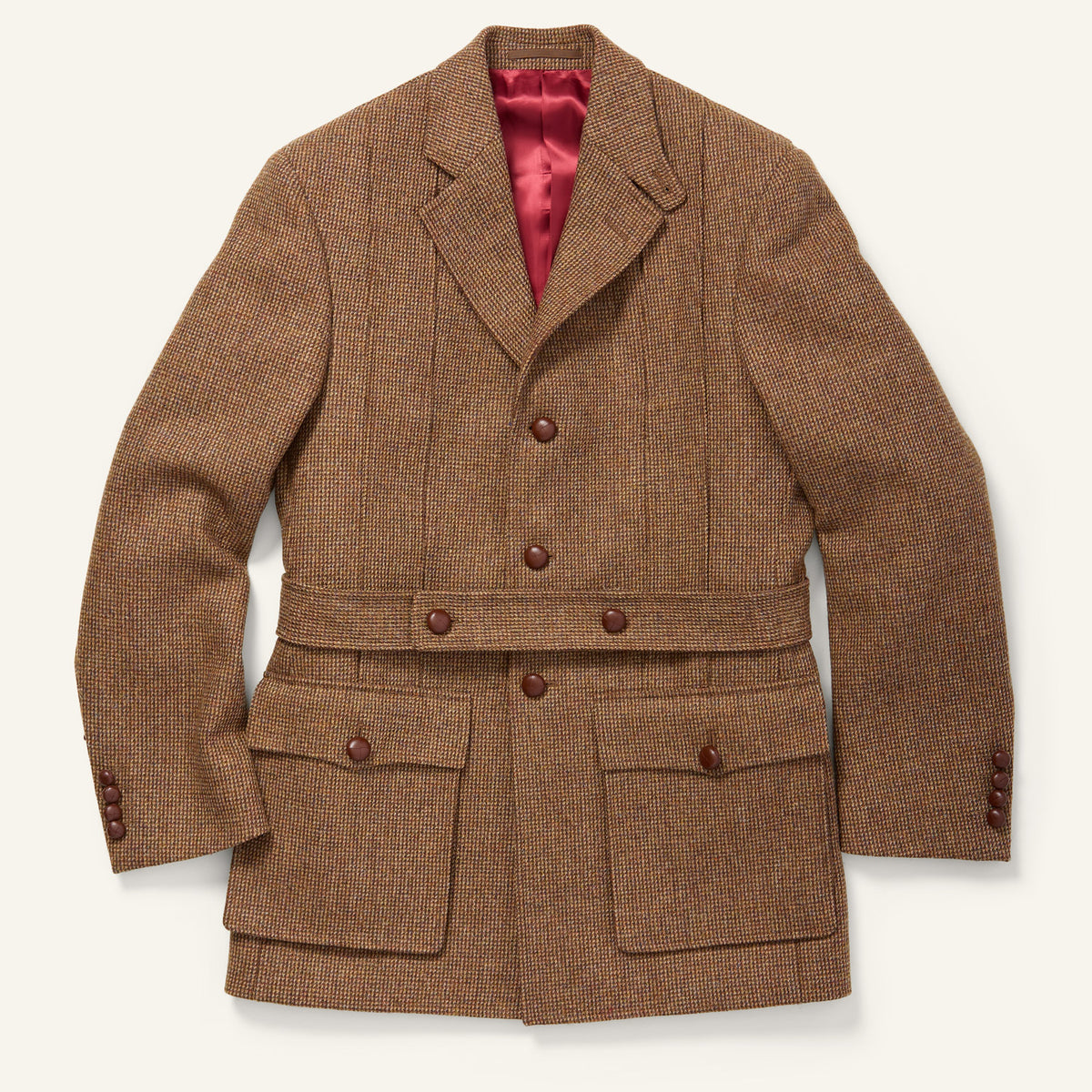 Bladen Full Norfolk Tweed Jacket Tan Barleycorn
