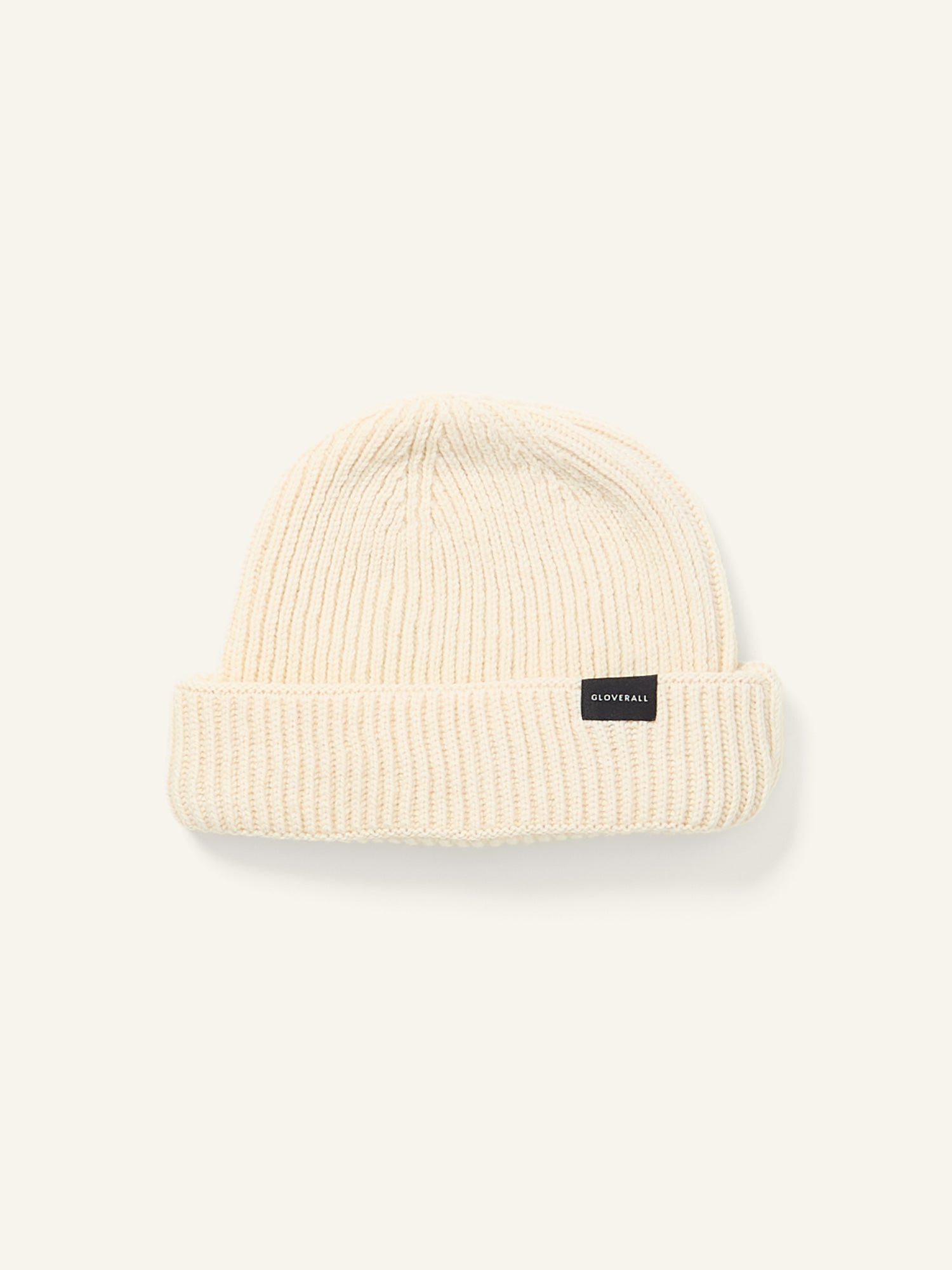 Ribbed Merino Beanie Ecru