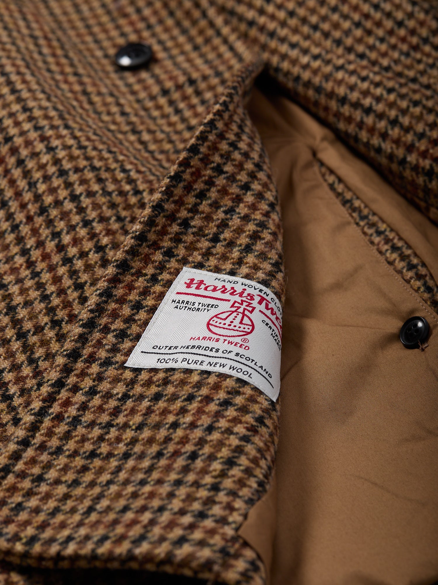 Harris Tweed Raglan Coat Brown Gunclub
