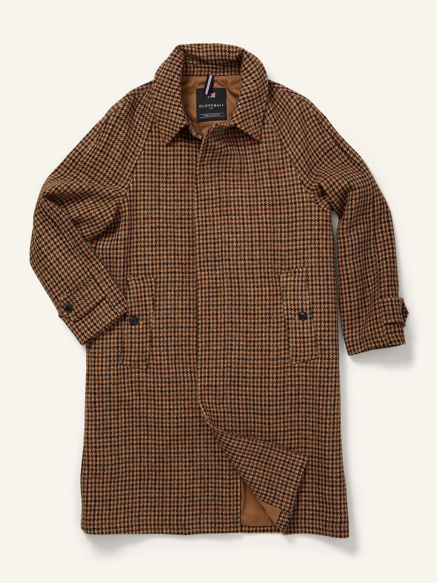 Harris Tweed Raglan Coat Brown Gunclub