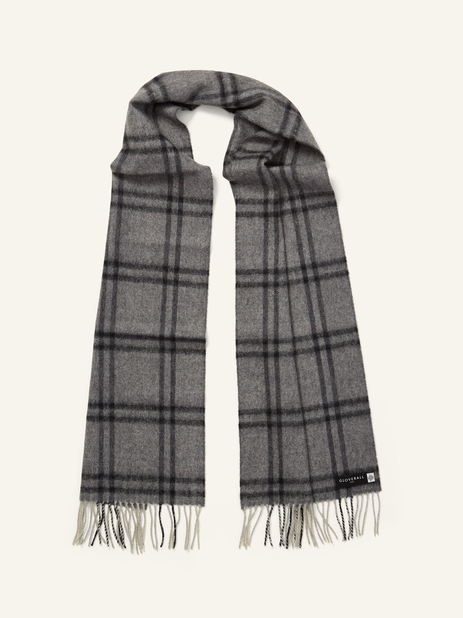 Lambswool Scarf Grey Plaid