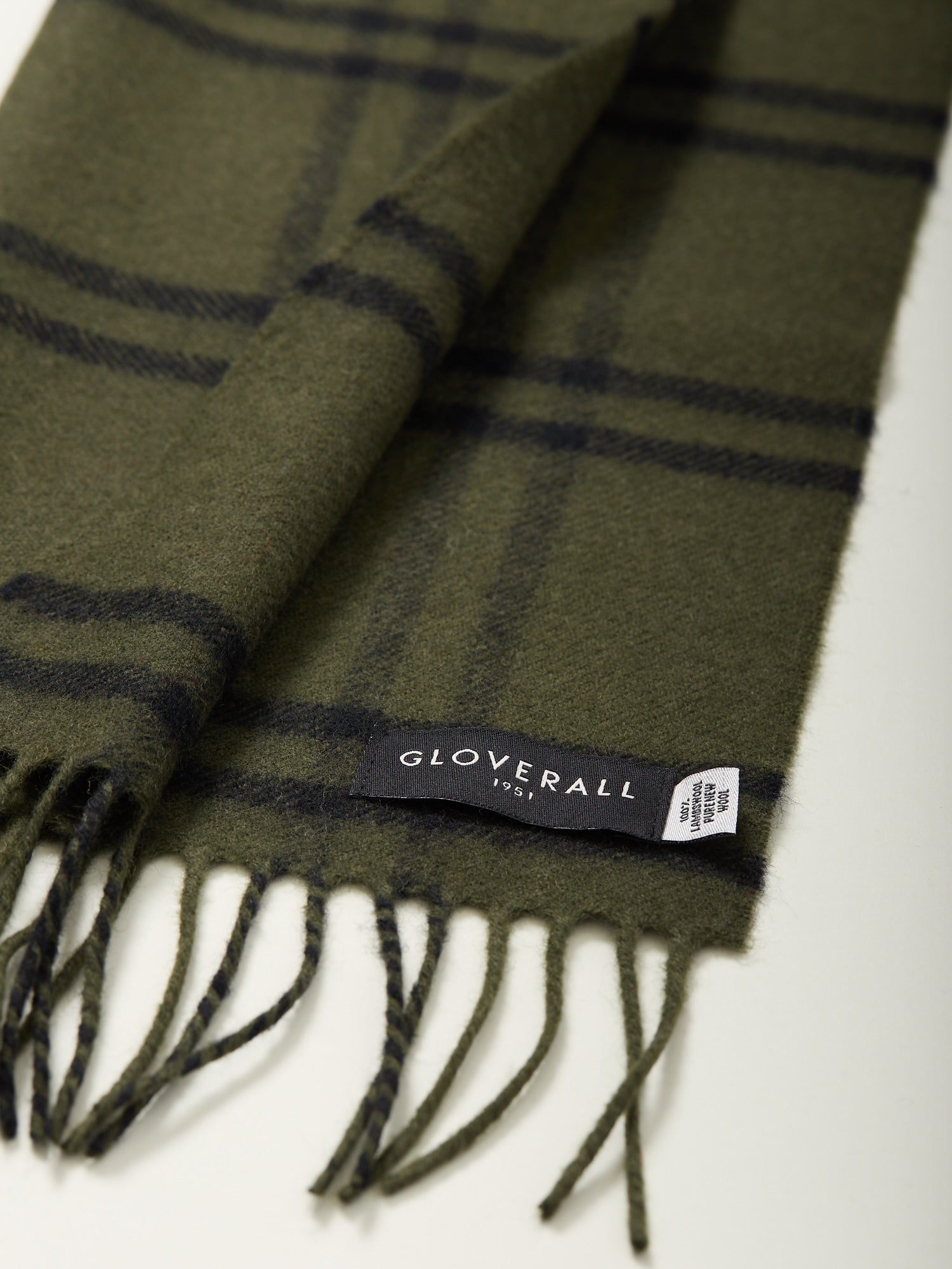Lambswool Scarf Olive Plaid