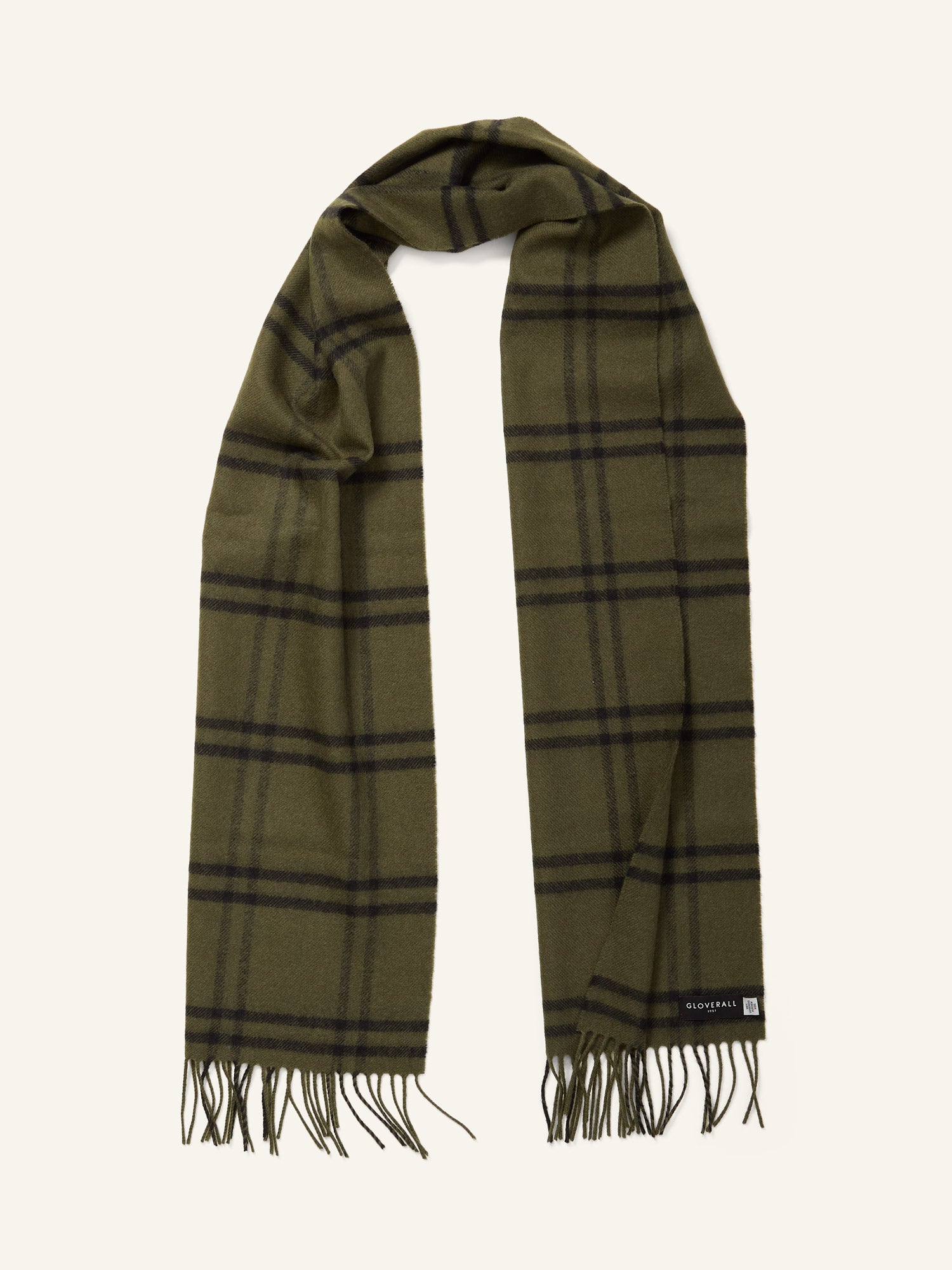 Lambswool Scarf Olive Plaid