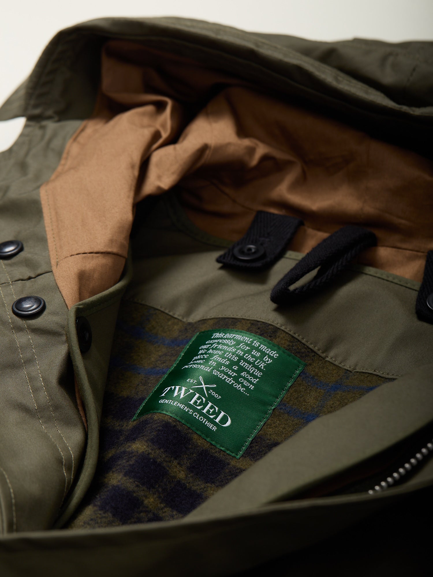Tweed Collab New Fishtail Parka Military Green