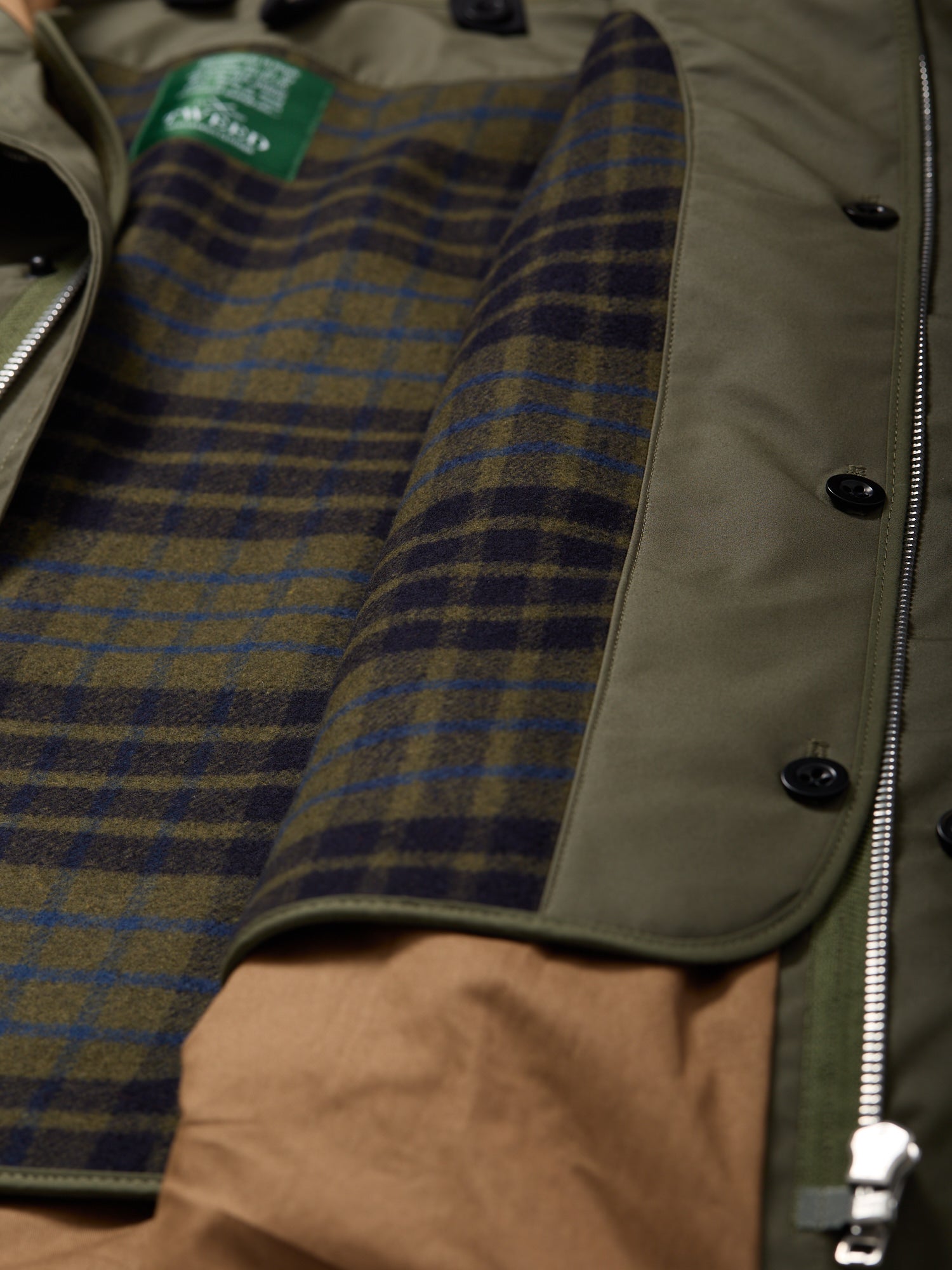 Tweed Collab New Fishtail Parka Military Green