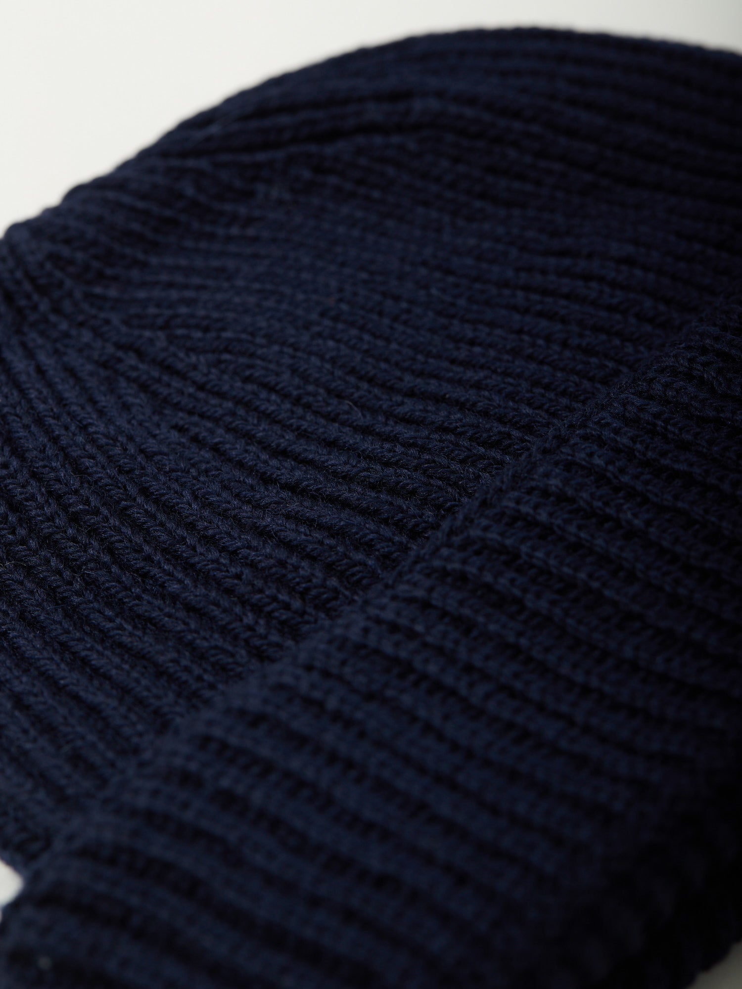 Ribbed Merino Beanie Navy